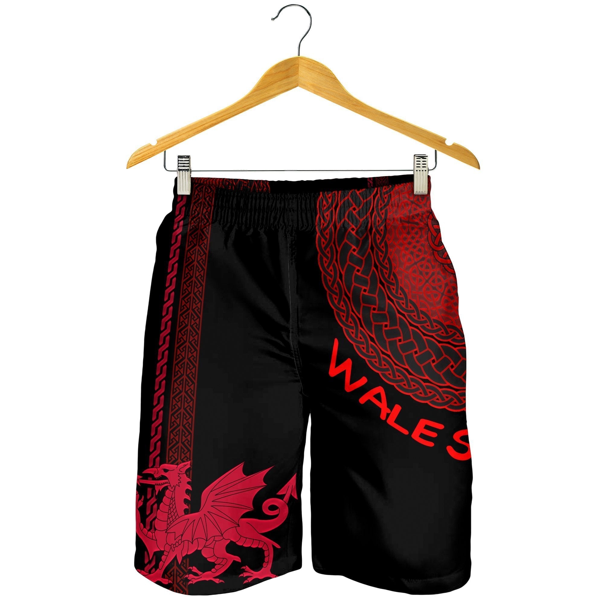 Wales Celtic Men's Shorts - Cymru and Celtic Pattern - Vibe Hoodie Shop