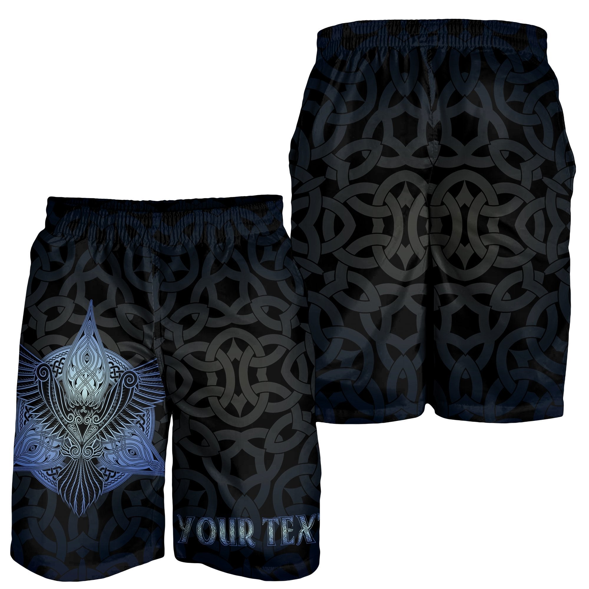 Celtic Personalized Men's Shorts - Celtic Raven - Vibe Hoodie Shop