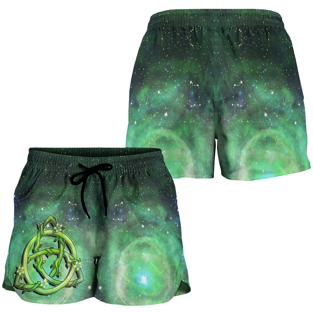 celtic-womens-shorts-green-triquetra
