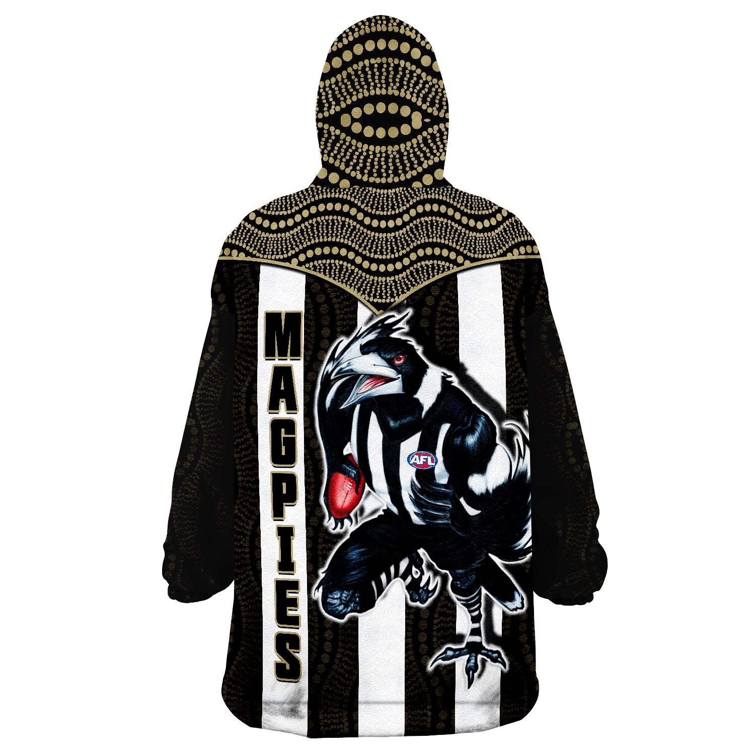 Magpies Football Collingwood 1892 Indigenous Sporty Style Wearable Blanket Hoodie - Vibe Hoodie Shop