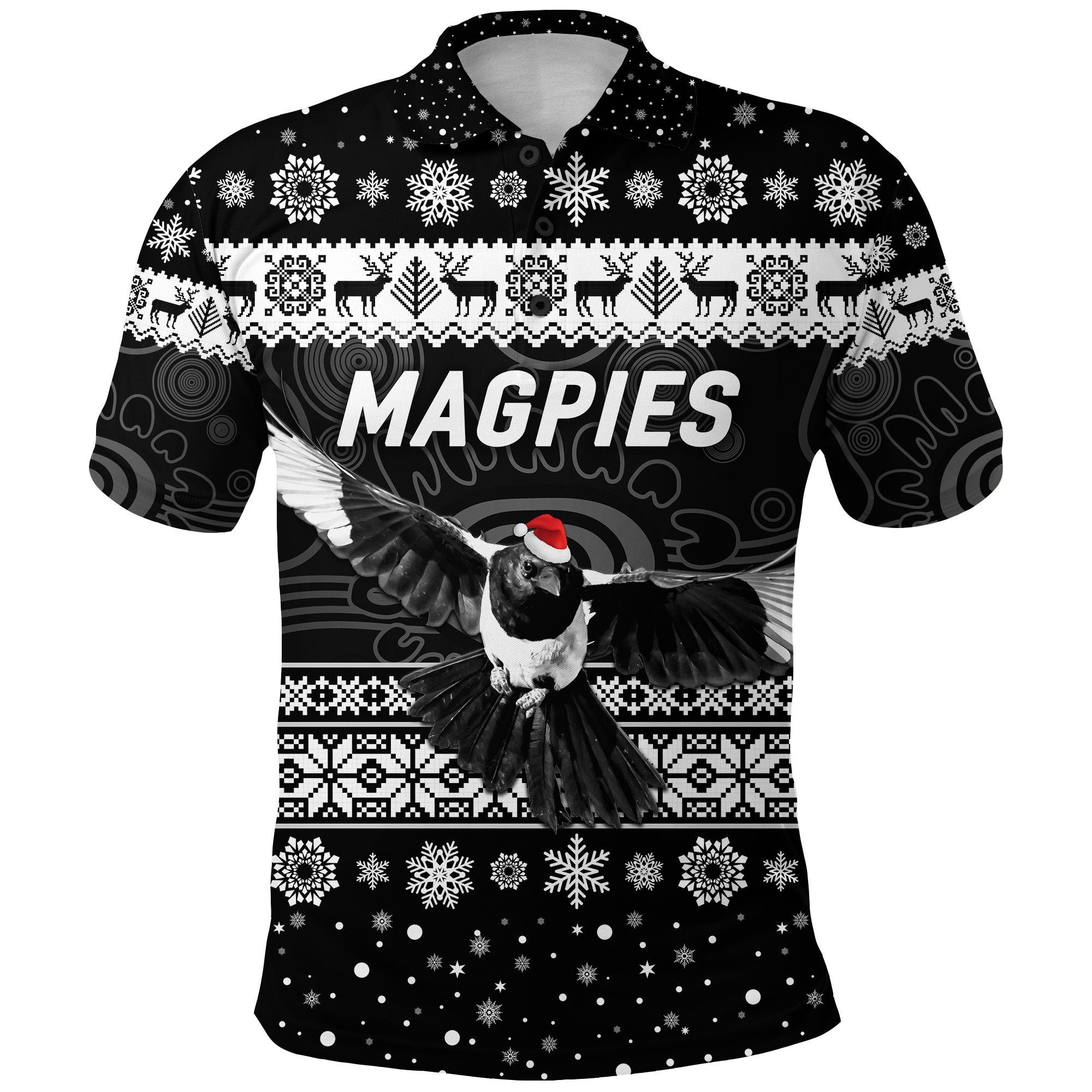 Collingwood Magpies Polo Shirt Christmas Simple Style - Vibe Hoodie Shop