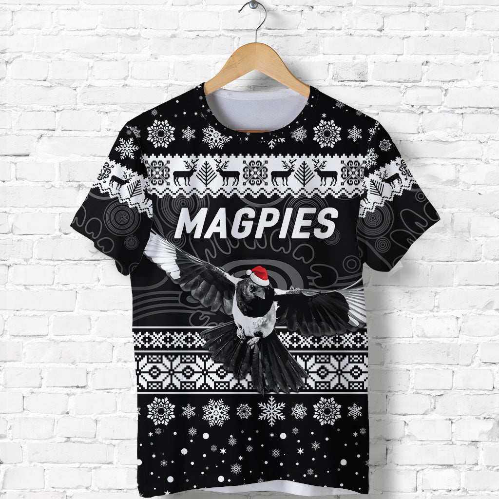 (Custom Personalised) Collingwood Magpies T Shirt Christmas Simple Style - Vibe Hoodie Shop