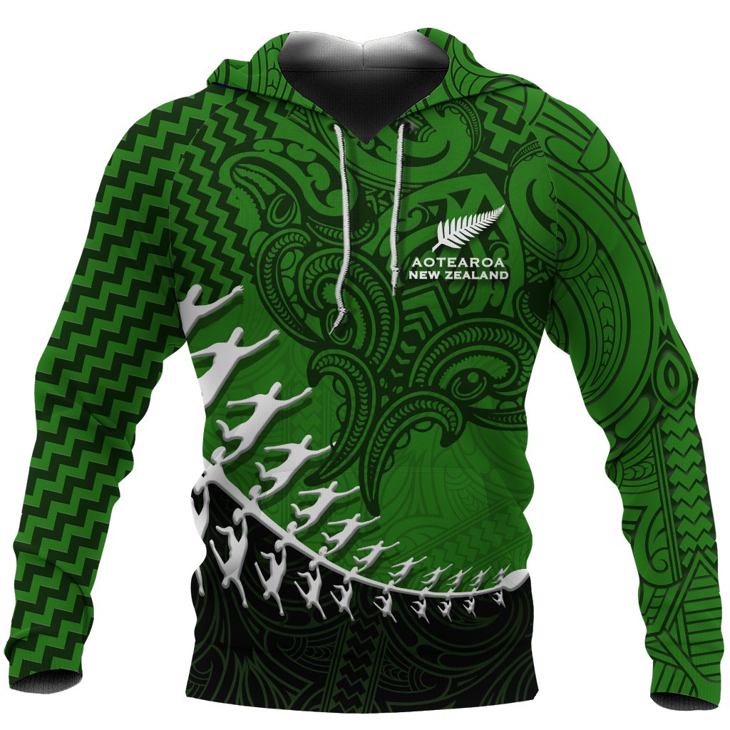 New Zealand Silver Fern Hoodie, Maori Manaia Rugby Player Pullover Hoodie - Vibe Hoodie Shop