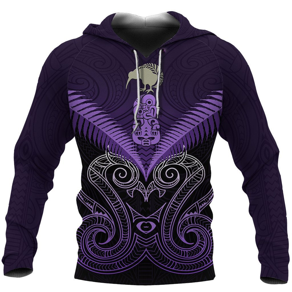 Maori Manaia New Zealand Hoodie Purple - Vibe Hoodie Shop