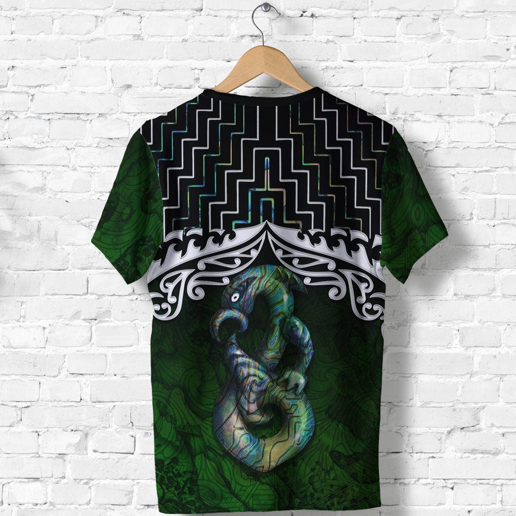 New Zealand Maori Shirt, Poutama Manaia Paua Shell T shirt - Vibe Hoodie Shop