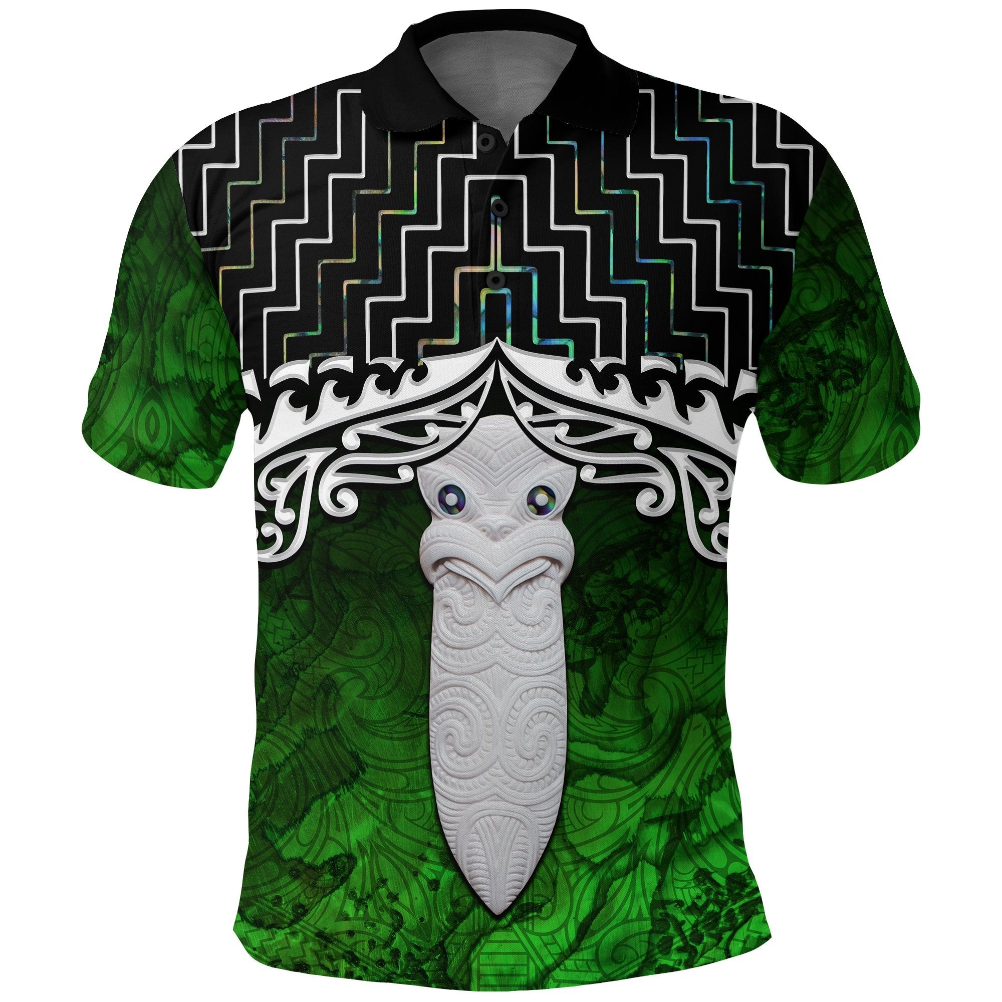 New Zealand Maori Polo Shirt, Poutama Taiaha Mauri Golf Shirt - Vibe Hoodie Shop