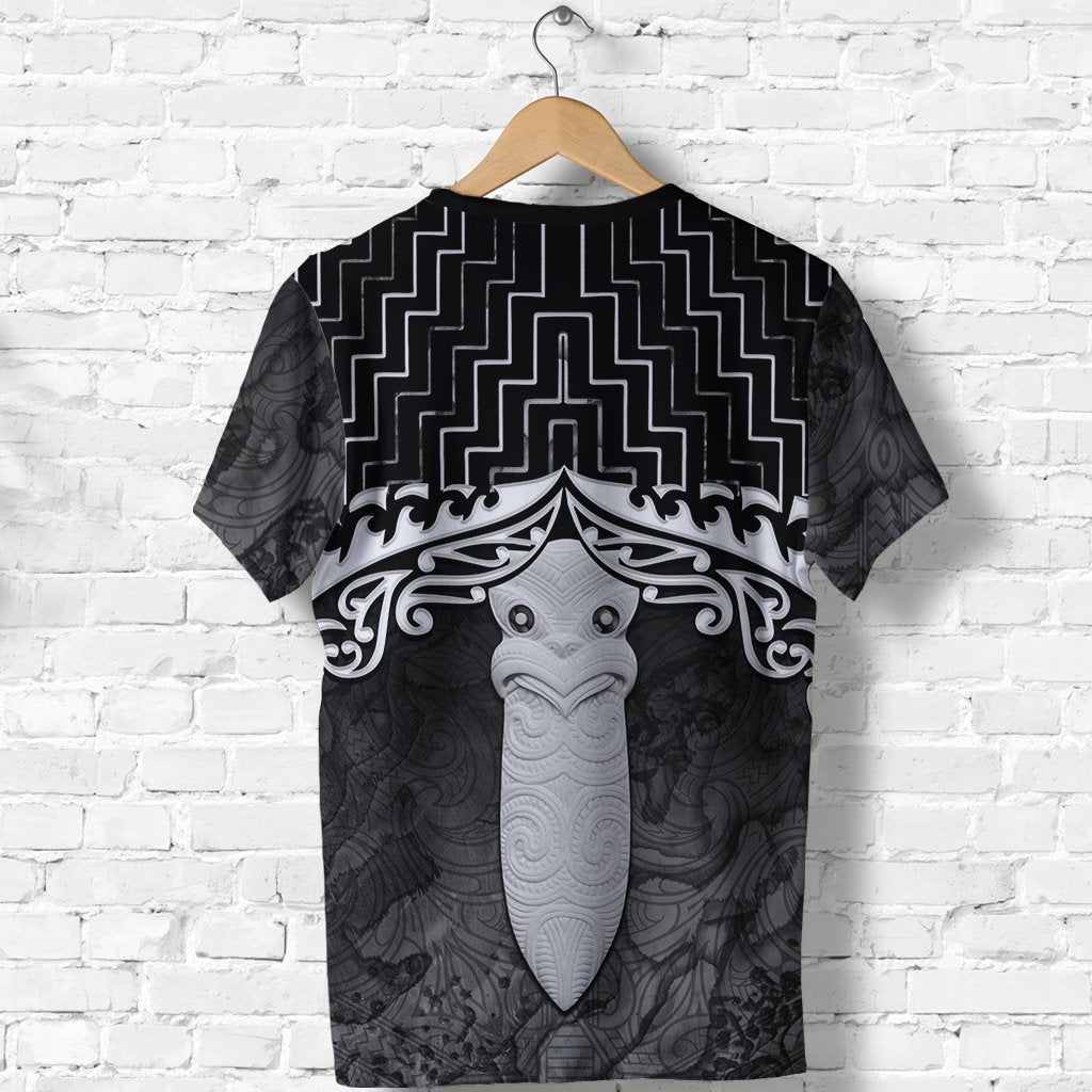 New Zealand Maori Shirt, Poutama Taiaha Mauri T shirt Black - Vibe Hoodie Shop