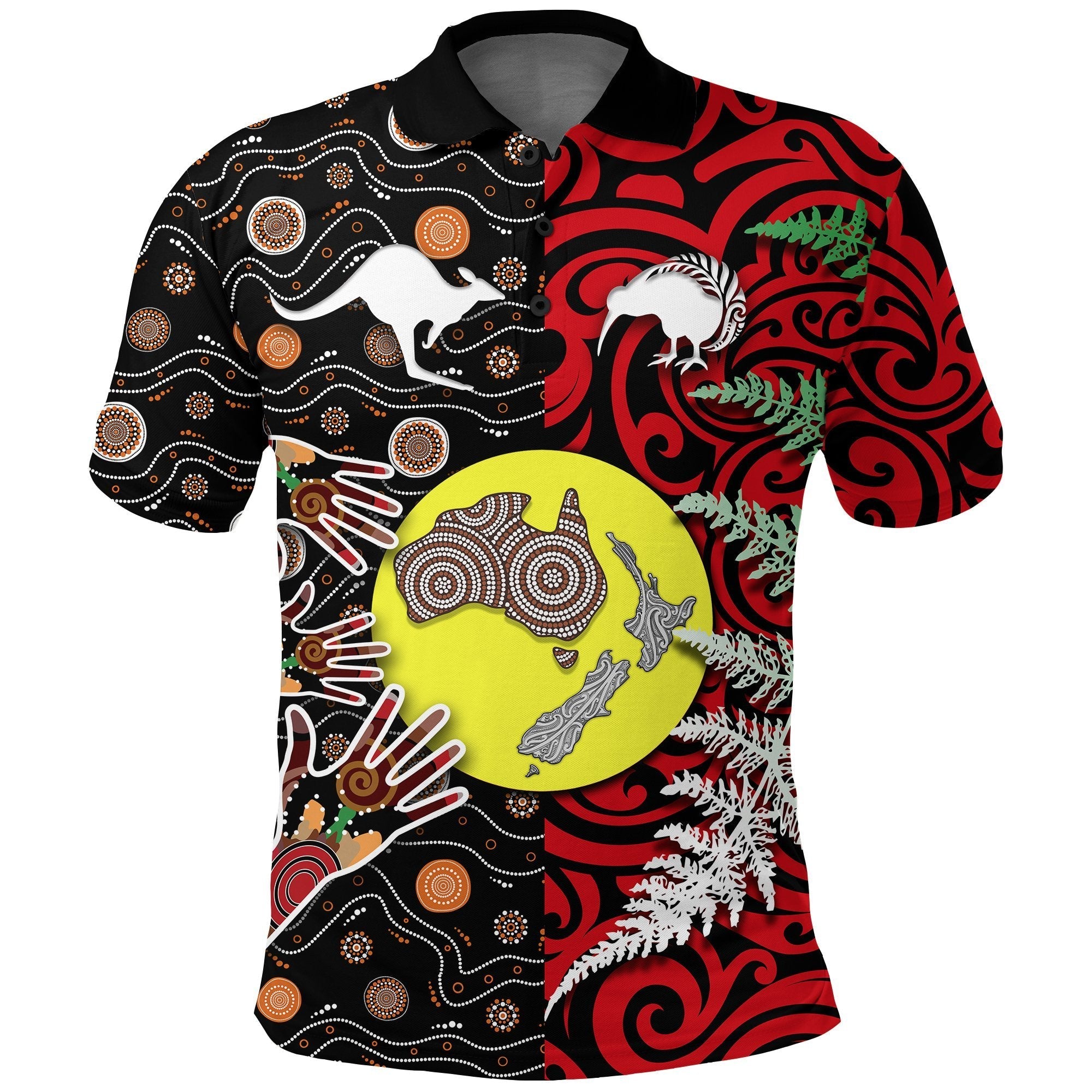 New Zealand Australia Polo Shirt - Maori Aboriginal - Vibe Hoodie Shop