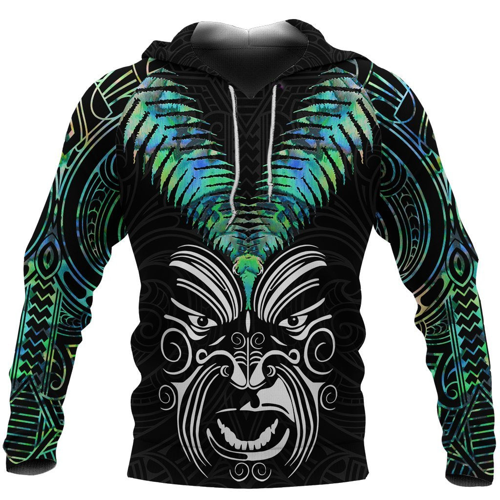 New Zealand Maori Moko Hoodie Paua Shell - Vibe Hoodie Shop