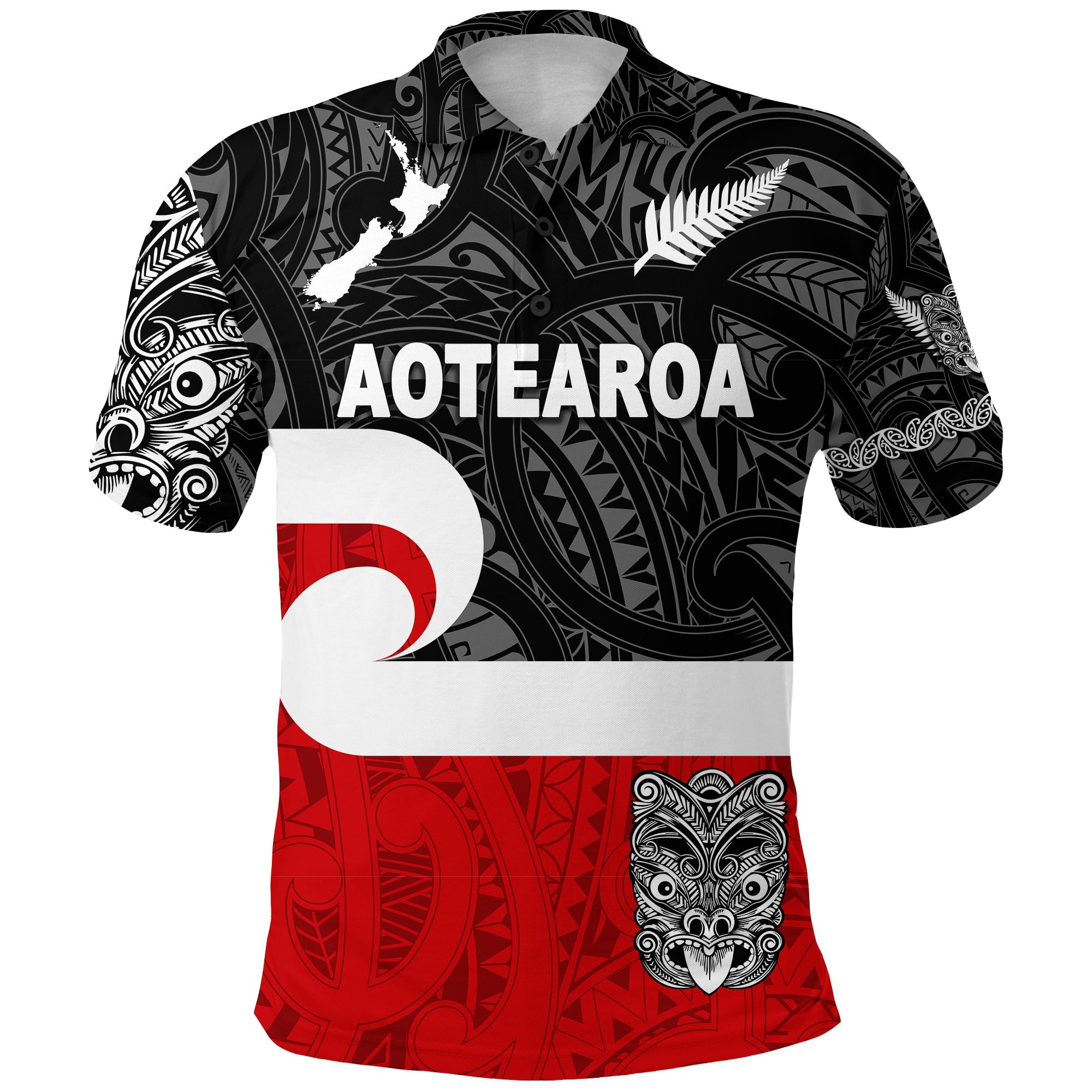 (Custom Personalised) Maori Aotearoa Haka Polo Shirt New Zealand Simple, Custom Text And Number - Vibe Hoodie Shop