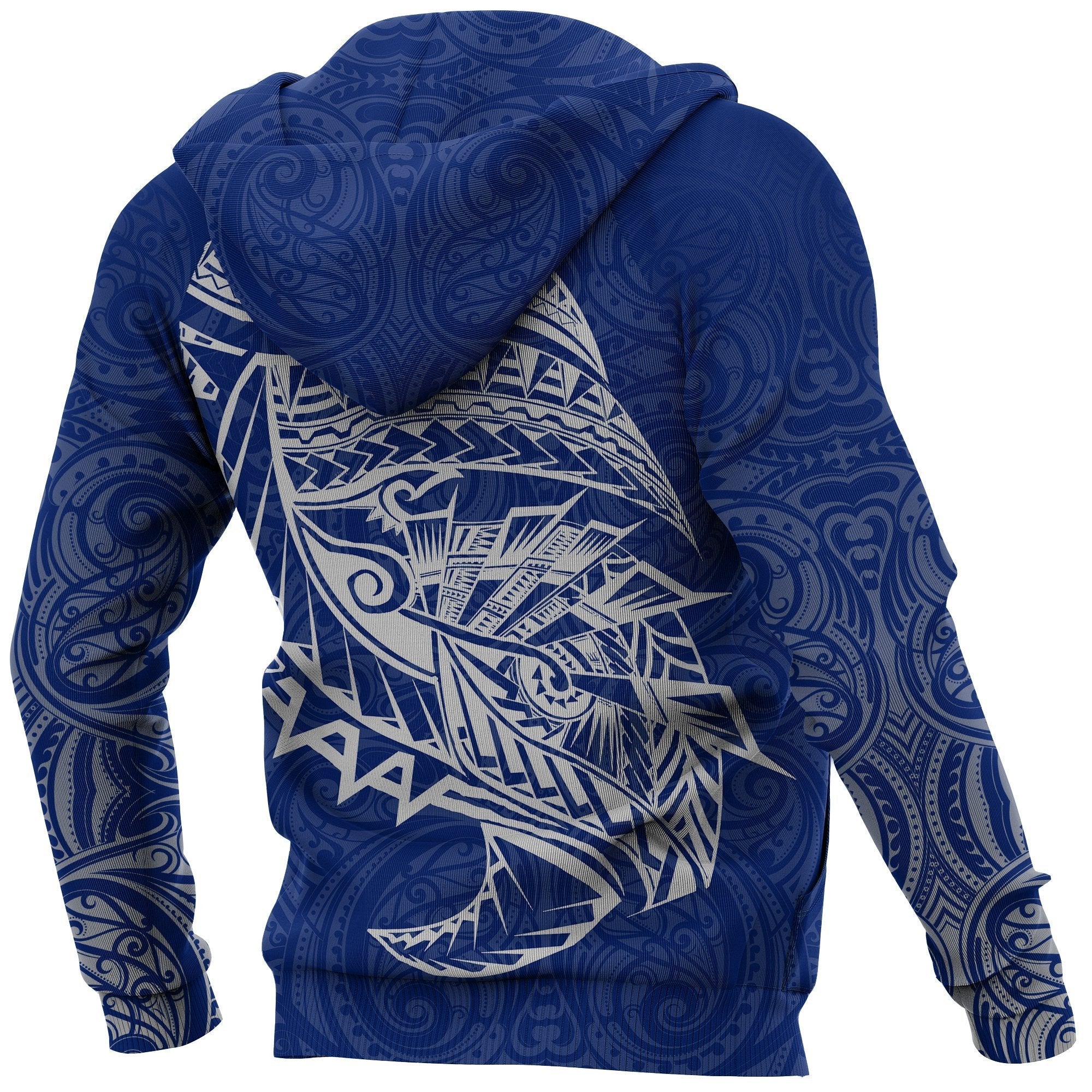 New Zealand Hoodie, Maori Tattoo Pullover Hoodie Polynesian Style - Blue K4 Merchize - Vibe Hoodie Shop