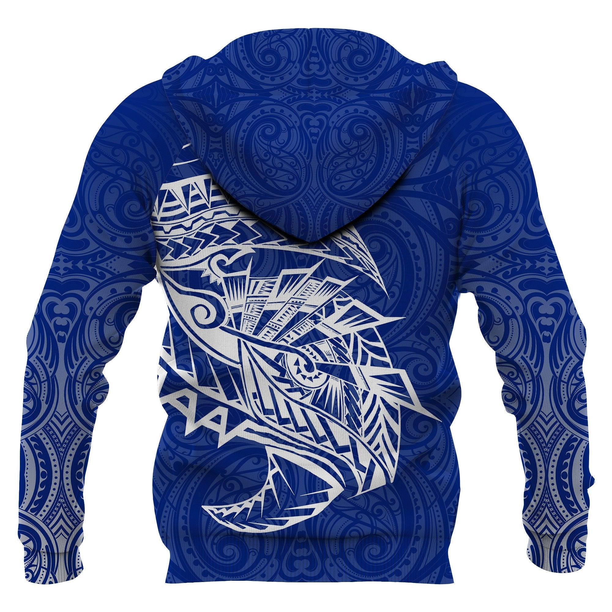 New Zealand Hoodie, Maori Tattoo Pullover Hoodie Polynesian Style - Blue K4 Merchize - Vibe Hoodie Shop