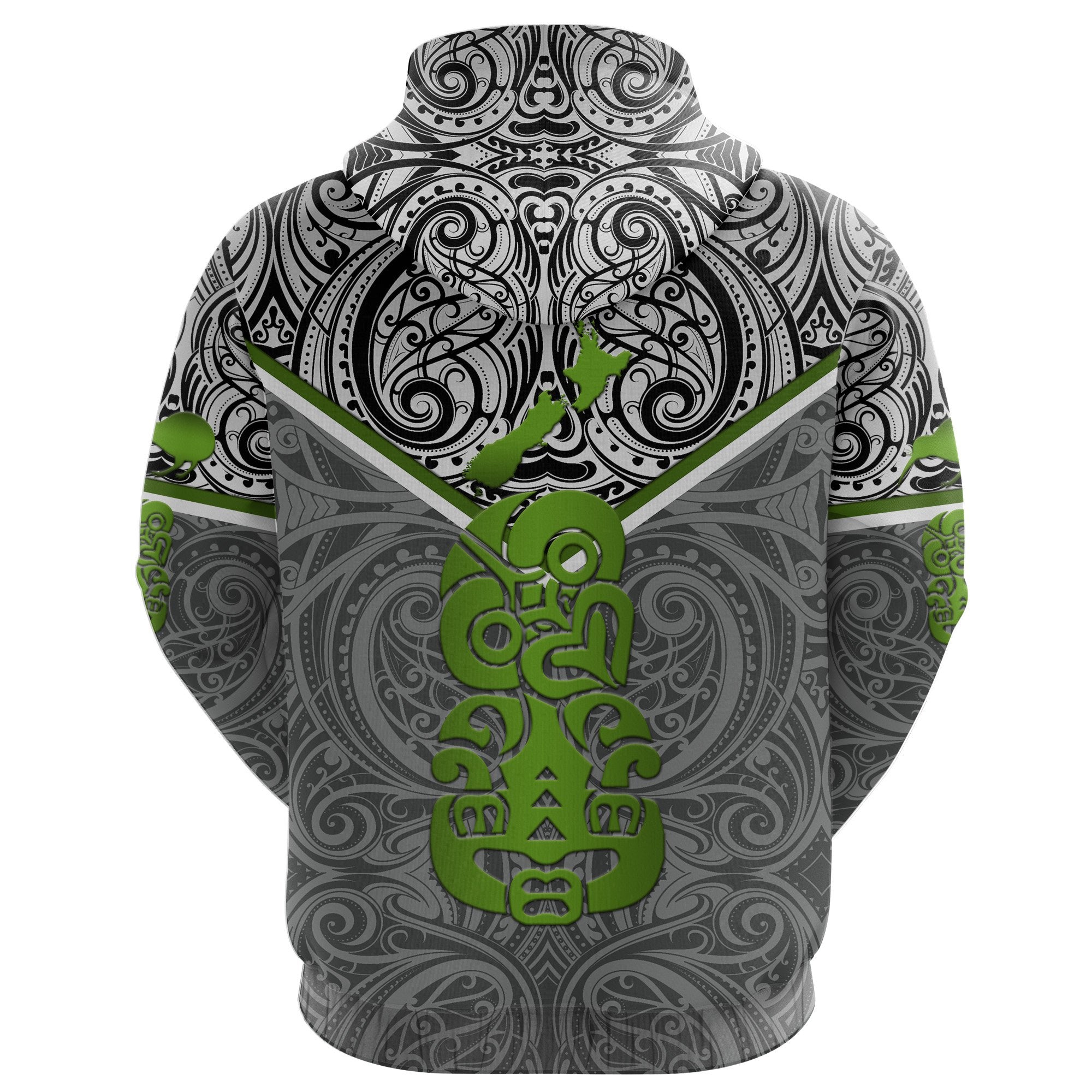New Zealand Maori Rugby Zip Hoodie Pride Version - Gray - Vibe Hoodie Shop