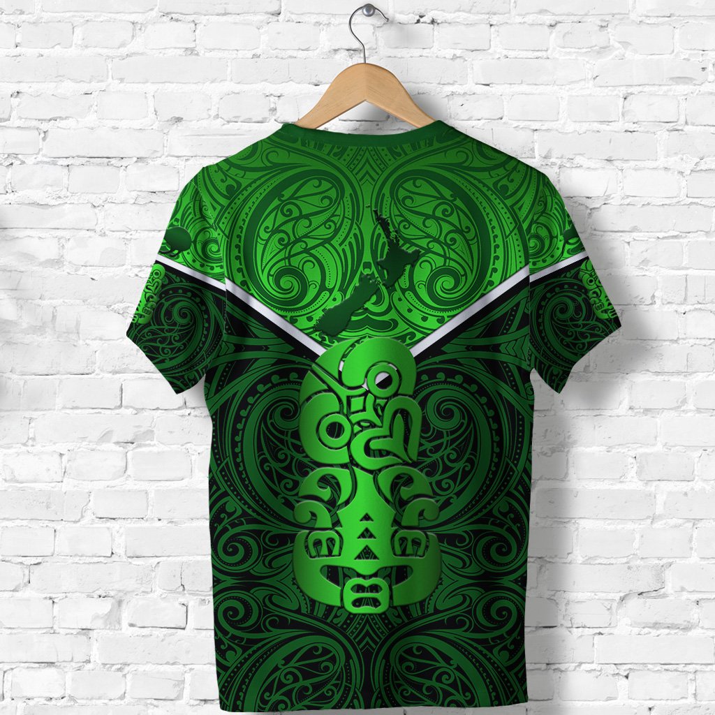 New Zealand Maori Rugby T shirt Pride Version - Green - Vibe Hoodie Shop