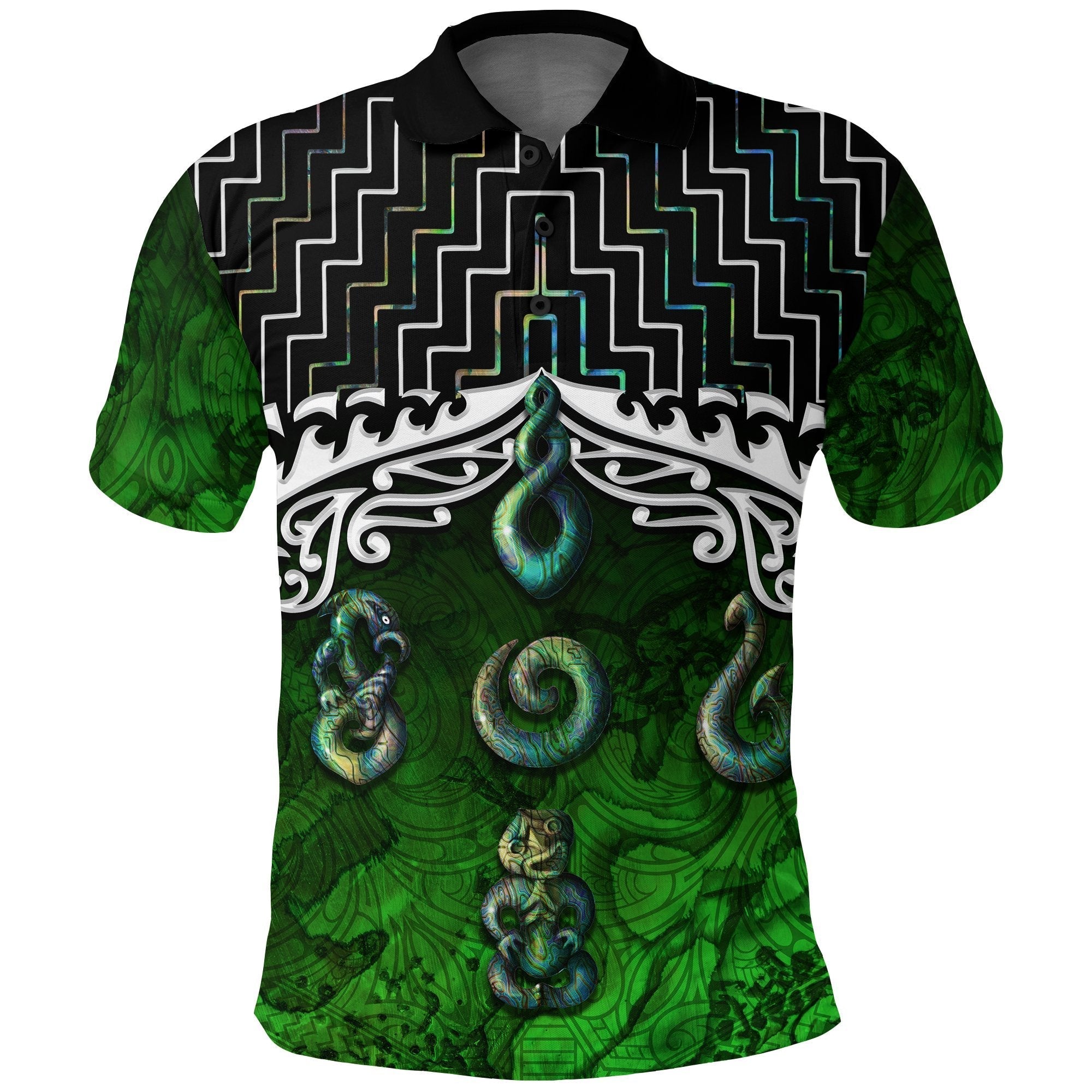 New Zealand Maori Polo Shirt, Poutama Maori Symbols Golf Shirt - Vibe Hoodie Shop