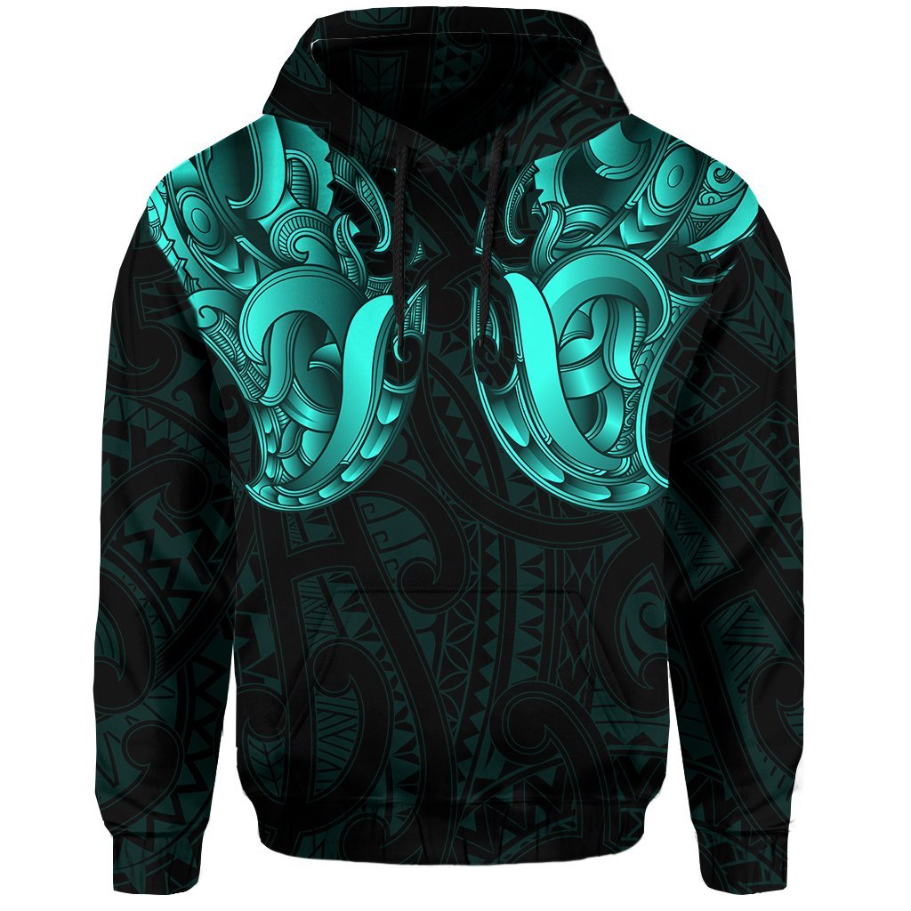 Maori Ta Moko Hoodie New Zealand Turquoise - Vibe Hoodie Shop