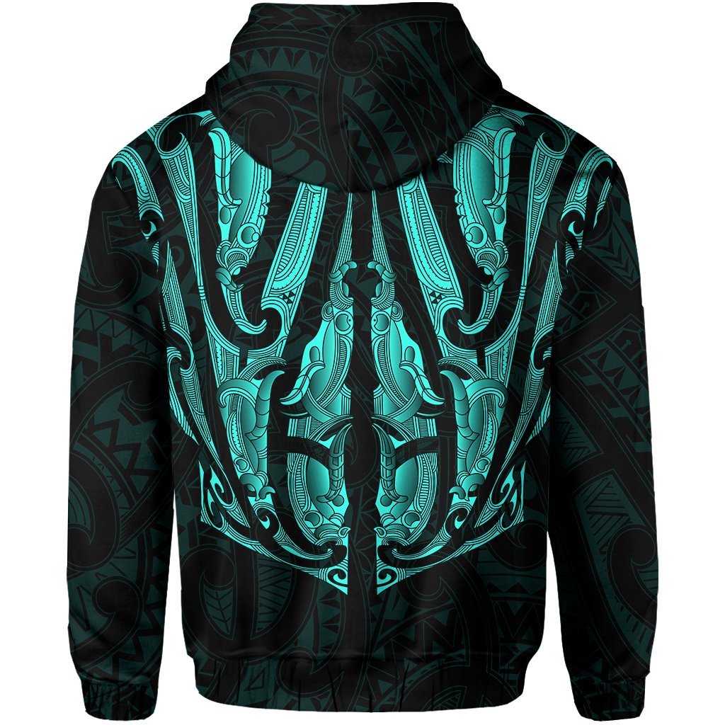 Maori Ta Moko Hoodie New Zealand Turquoise - Vibe Hoodie Shop