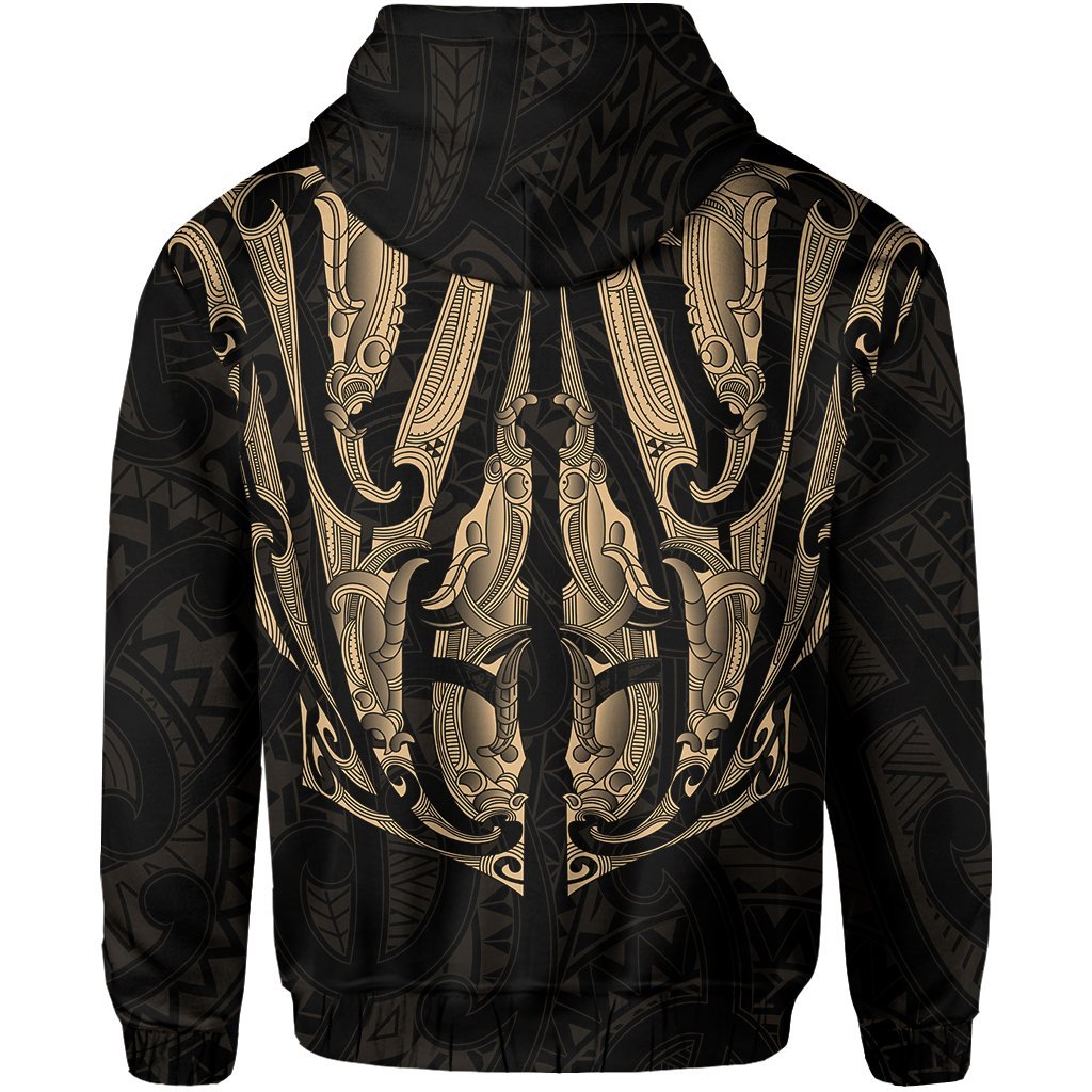 Maori Ta Moko Hoodie New Zealand Gold - Vibe Hoodie Shop