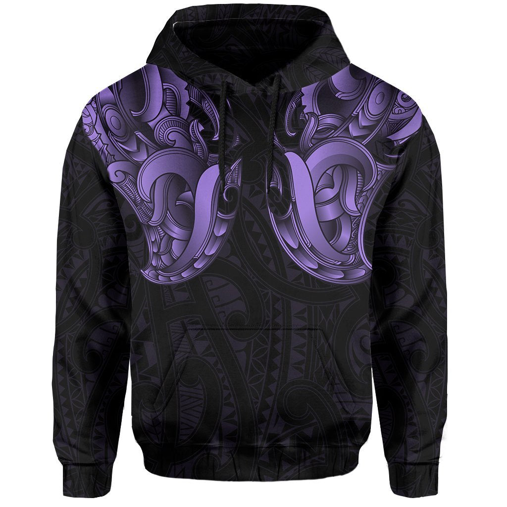 Maori Ta Moko Hoodie New Zealand Pastel Purple - Vibe Hoodie Shop