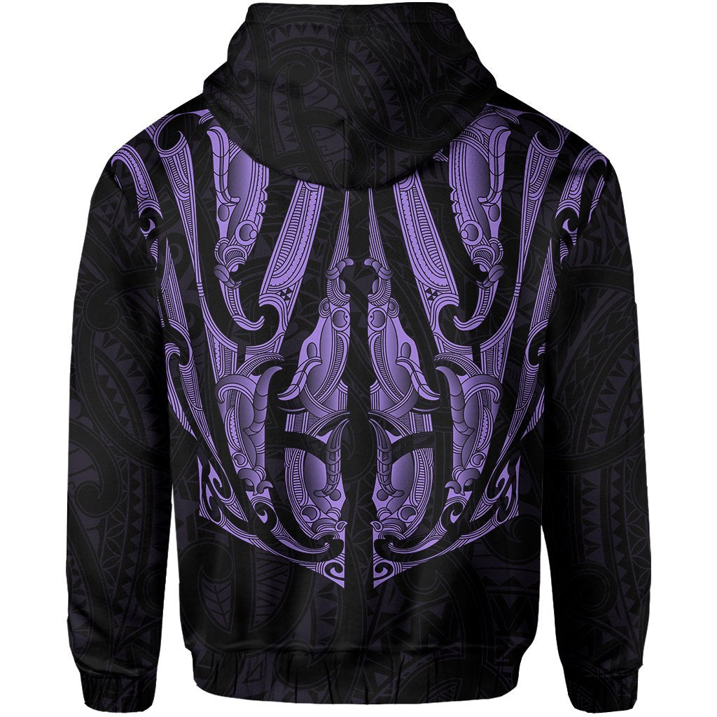 Maori Ta Moko Hoodie New Zealand Pastel Purple - Vibe Hoodie Shop