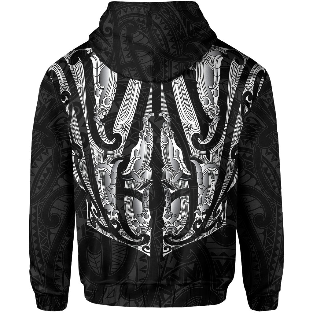 Maori Ta Moko Hoodie New Zealand White - Vibe Hoodie Shop