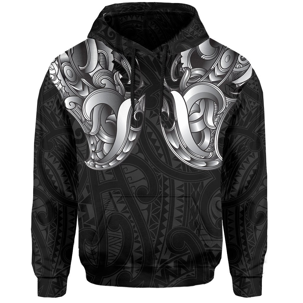 Maori Ta Moko Hoodie New Zealand White - Vibe Hoodie Shop