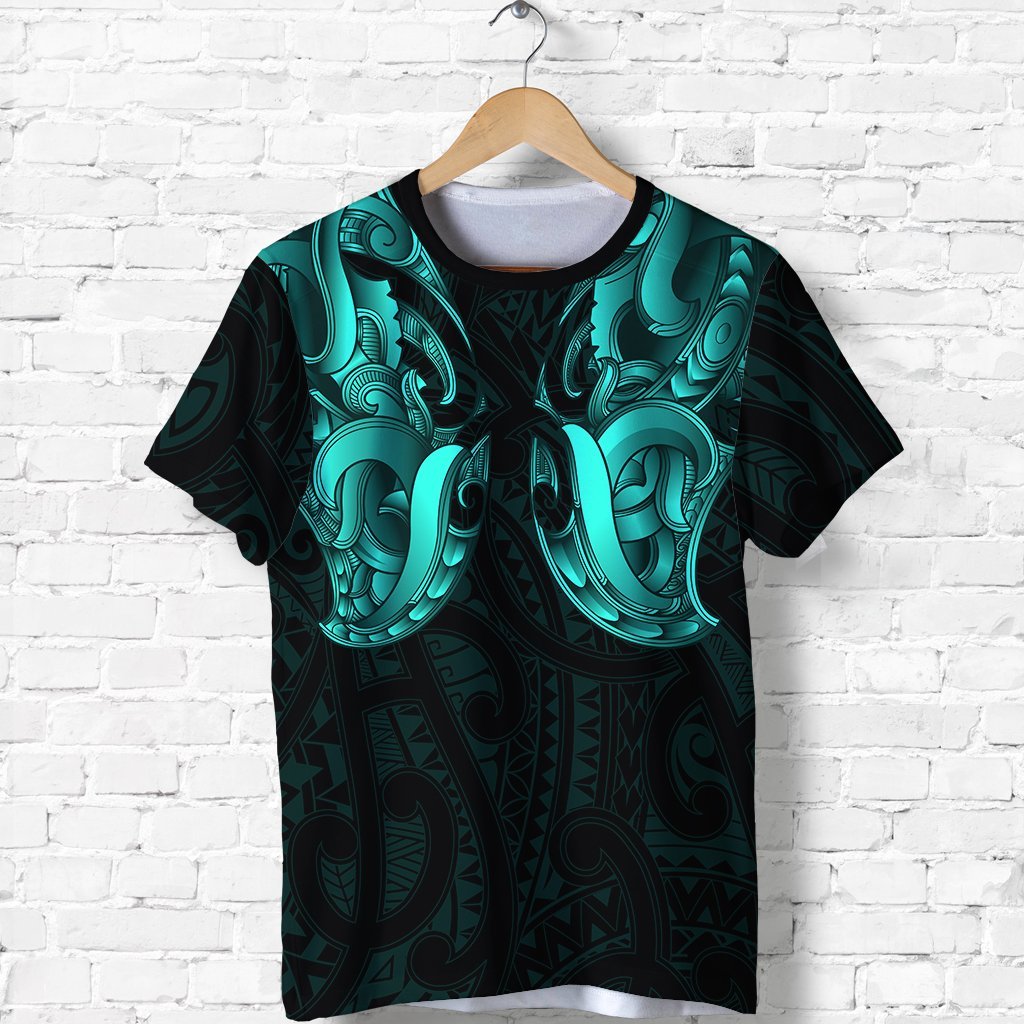 Maori Ta Moko T shirt New Zealand Turquoise - Vibe Hoodie Shop