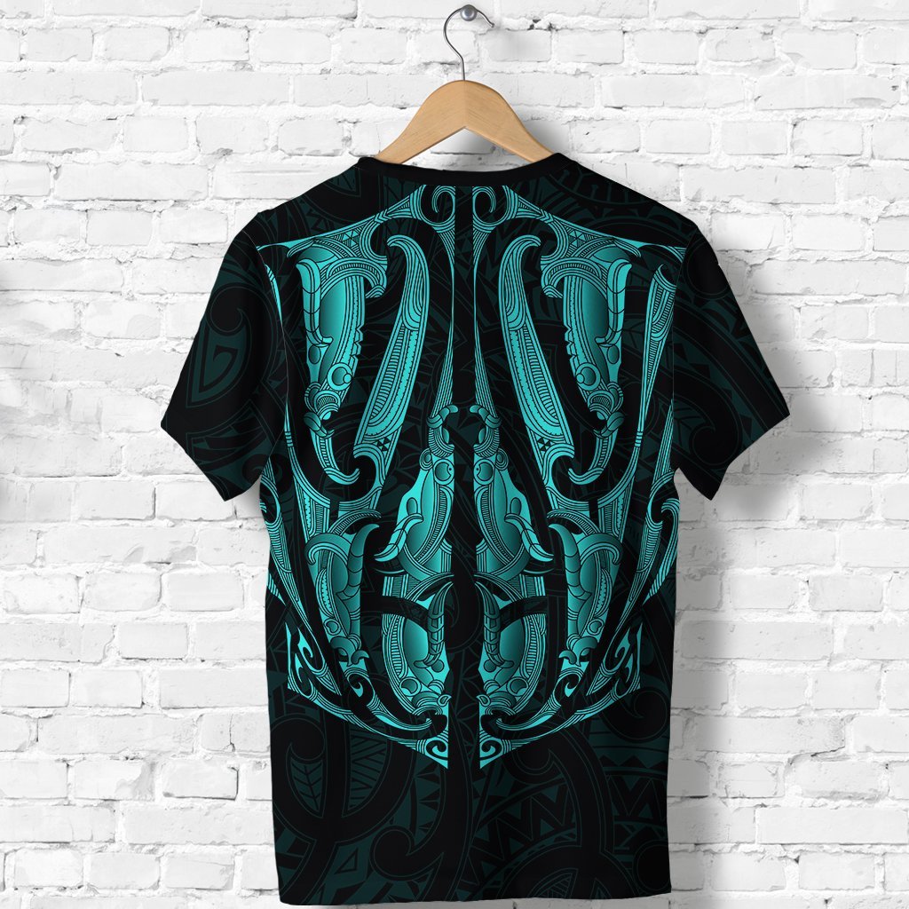 Maori Ta Moko T shirt New Zealand Turquoise - Vibe Hoodie Shop