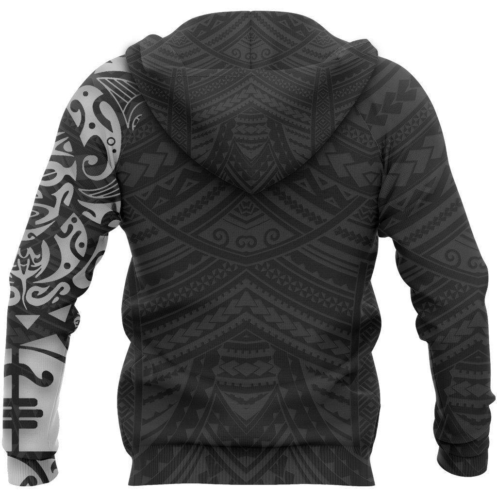Maori Hoodie, New Zealand Lion Tattoo Pullover Hoodie White - Vibe Hoodie Shop