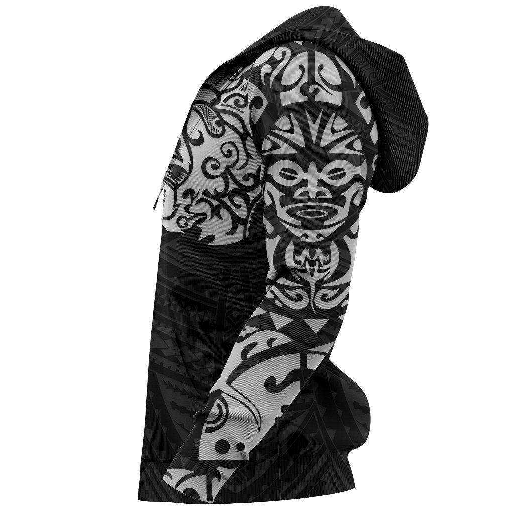 Maori Hoodie, New Zealand Lion Tattoo Pullover Hoodie White - Vibe Hoodie Shop