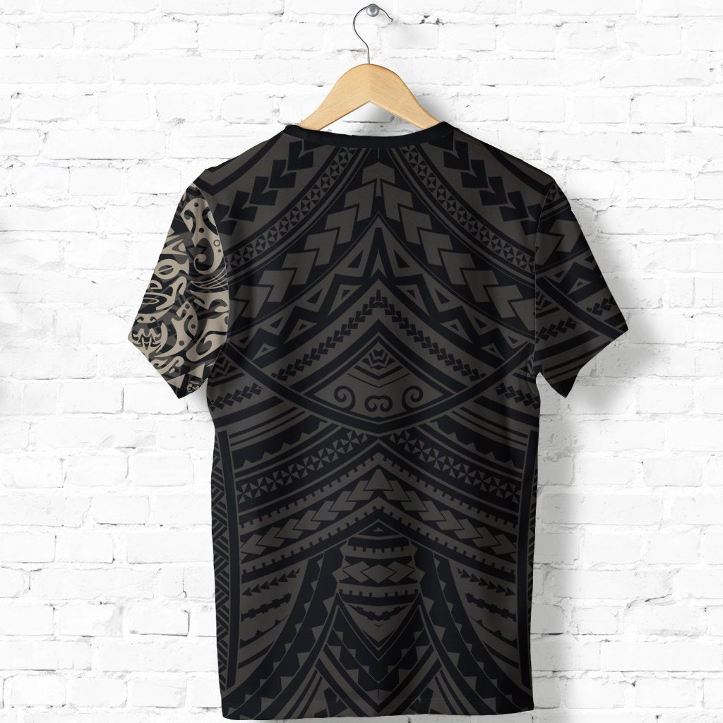 New Zealand T shirt, Maori Lion Tattoo Shirt - Tan - Vibe Hoodie Shop