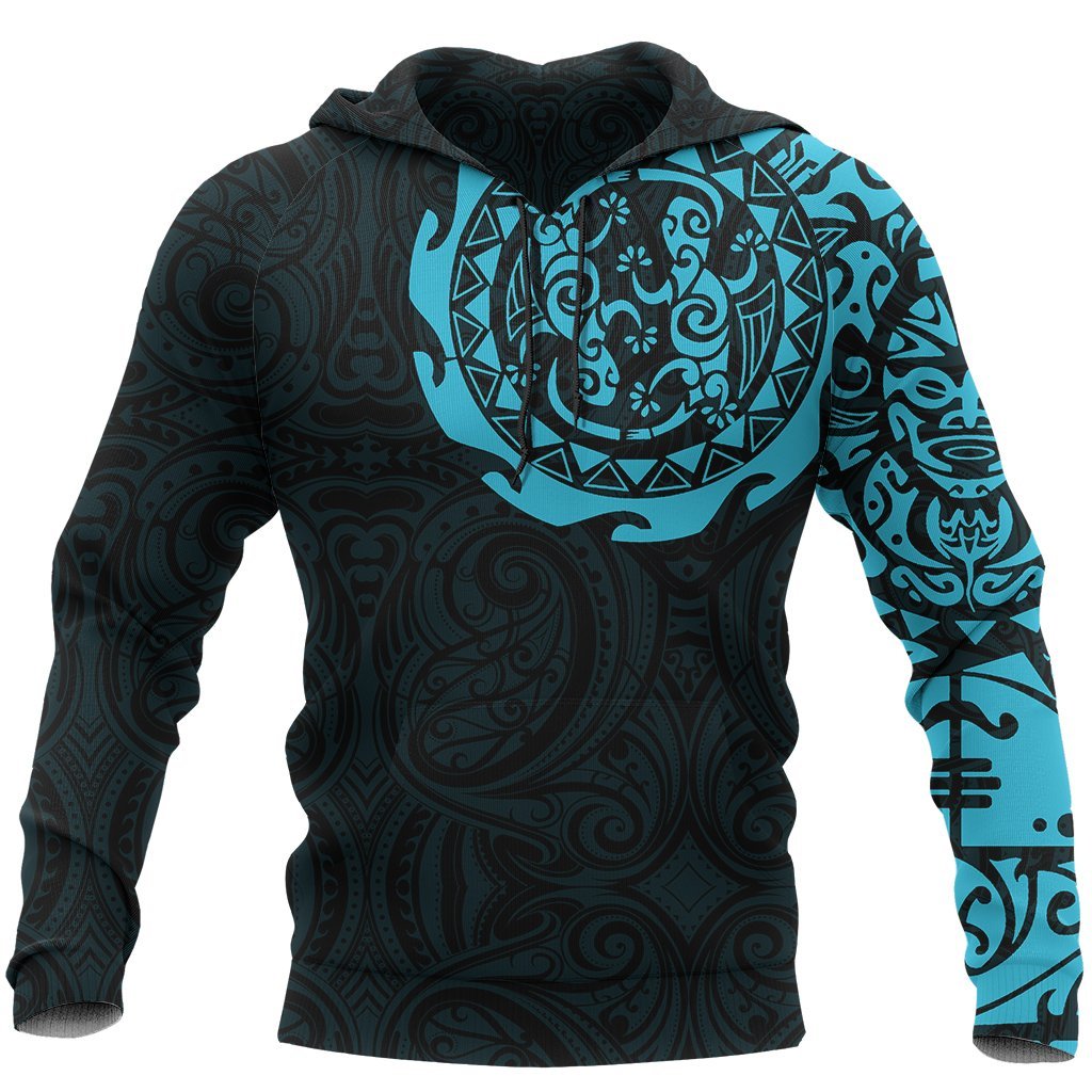 New Zealand Tangaroa Hoodie, Maori Tattoo Pullover Hoodie - Vibe Hoodie Shop