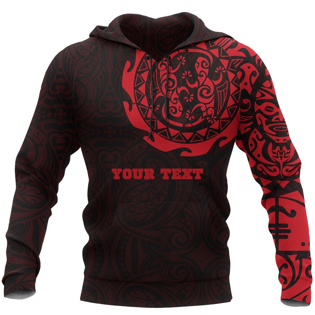 Maori Tangaroa Tattoo New Zealand Custom Hoodie - Red - Vibe Hoodie Shop