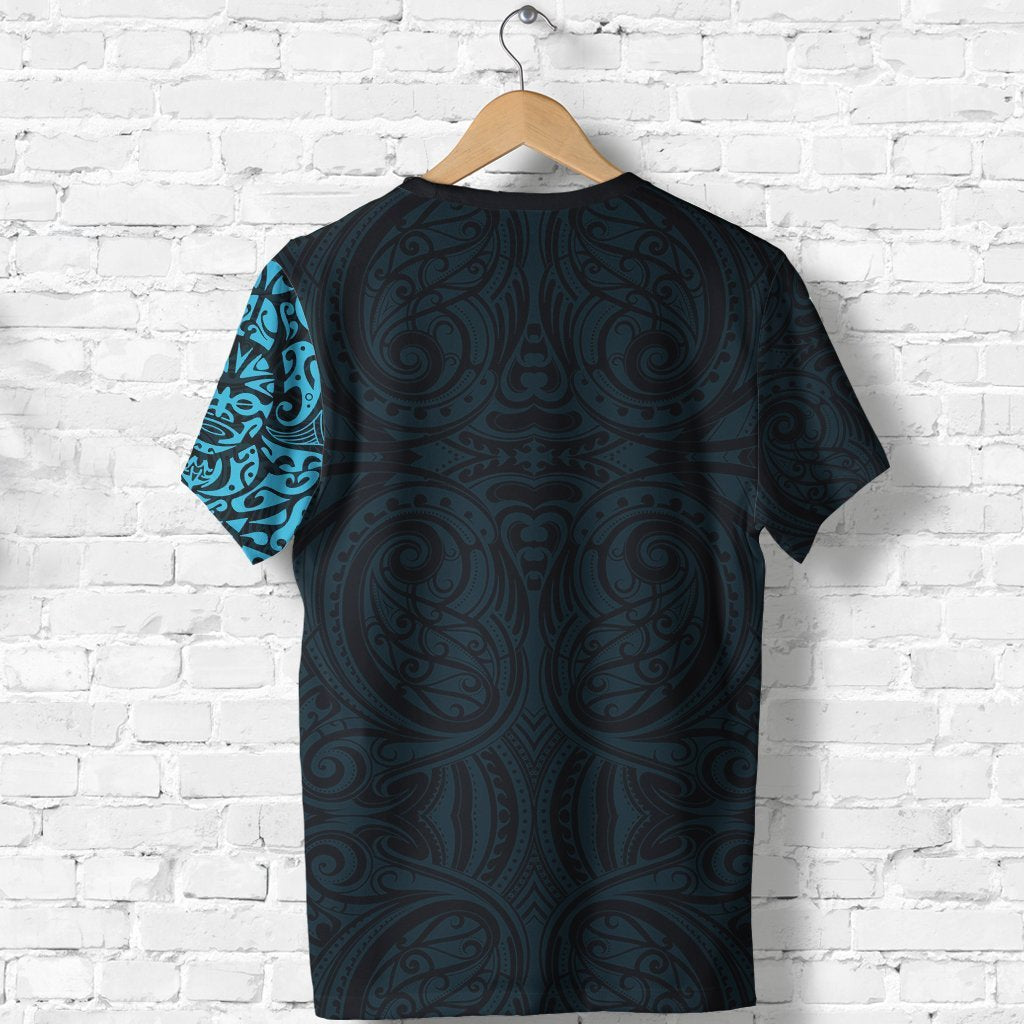 New Zealand Customized Shirt, Maori Tangaroa Tattoo Personalize Blue T shirt - Vibe Hoodie Shop