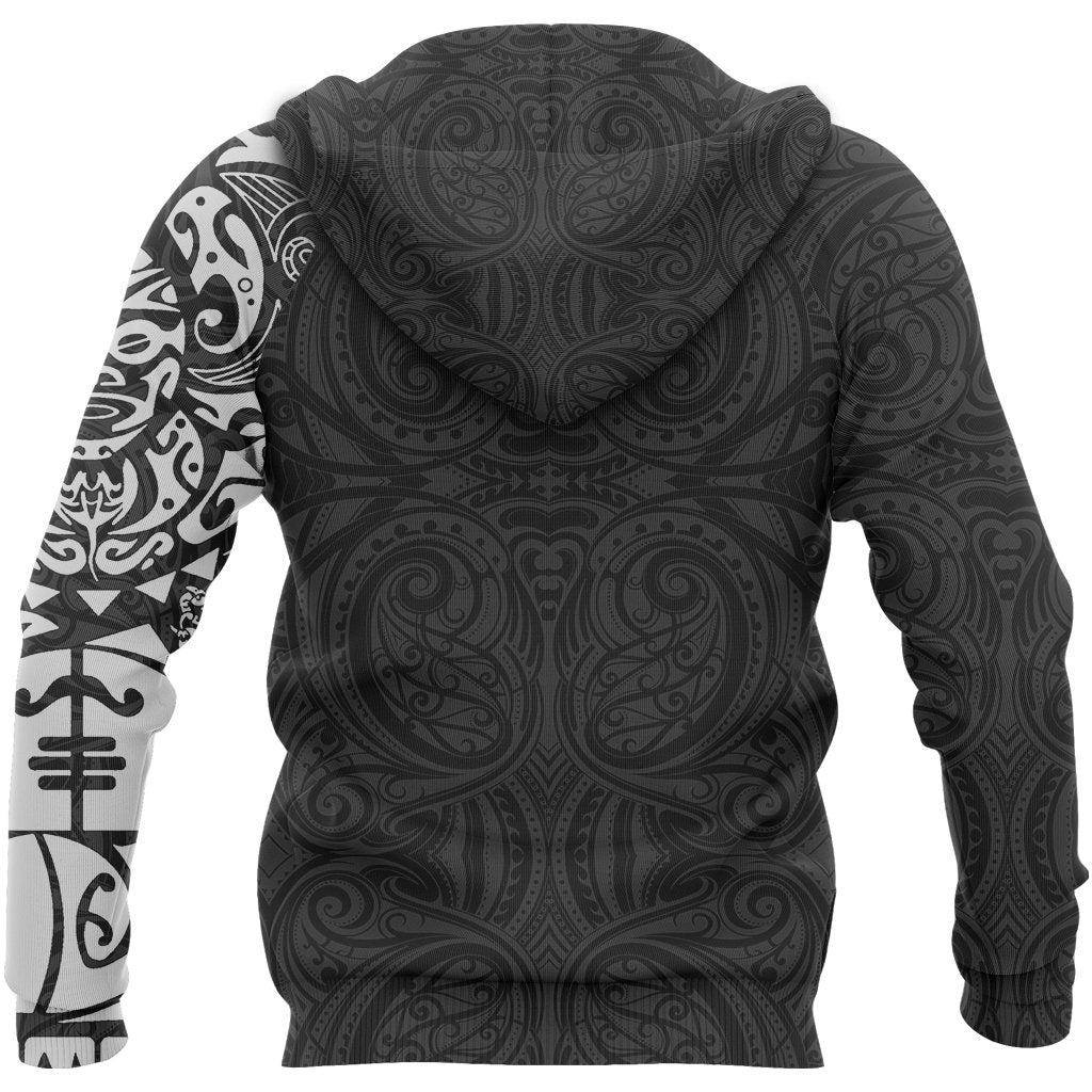 Maori Tangaroa Tattoo New Zealand Custom Hoodie - White - Vibe Hoodie Shop
