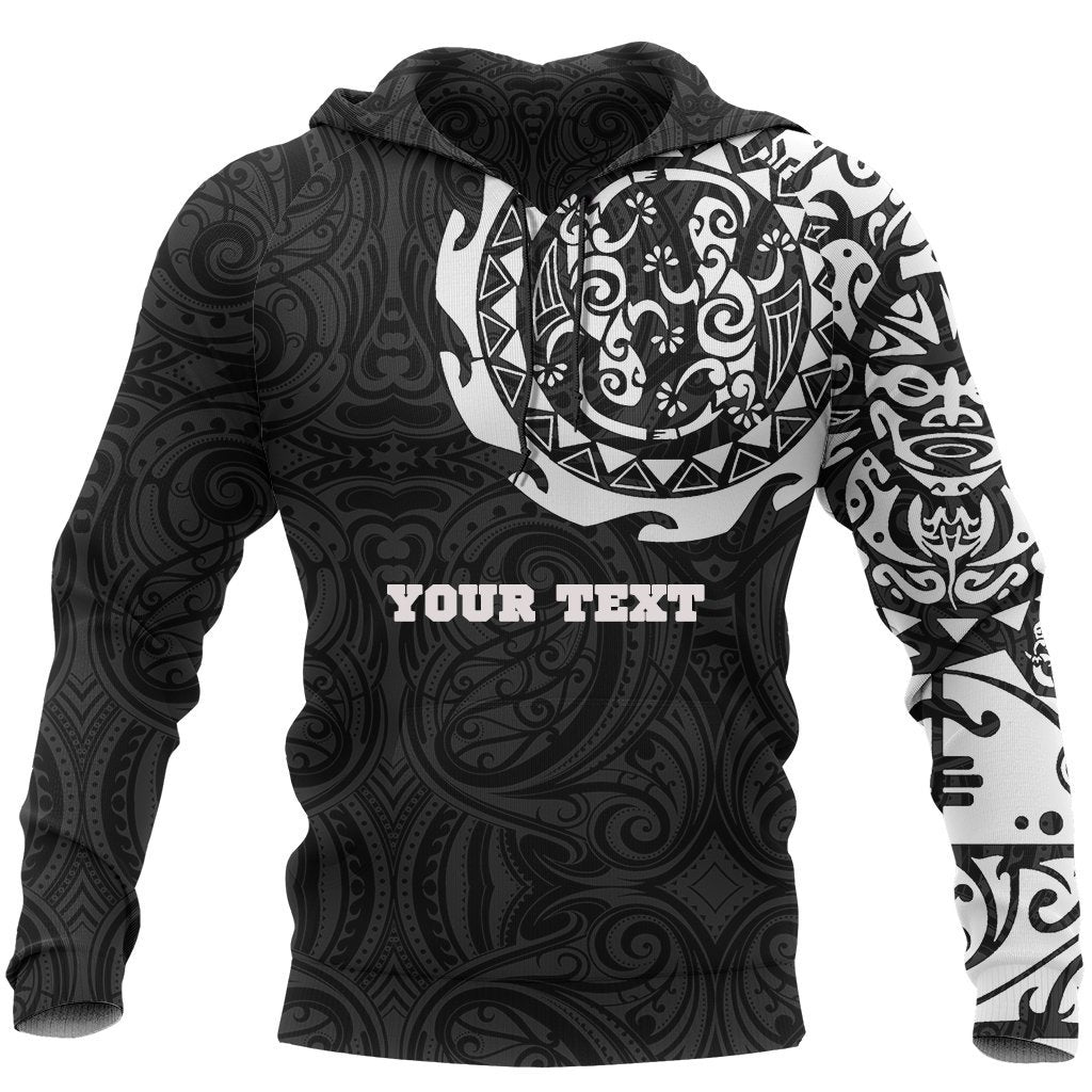 Maori Tangaroa Tattoo New Zealand Custom Hoodie - White - Vibe Hoodie Shop