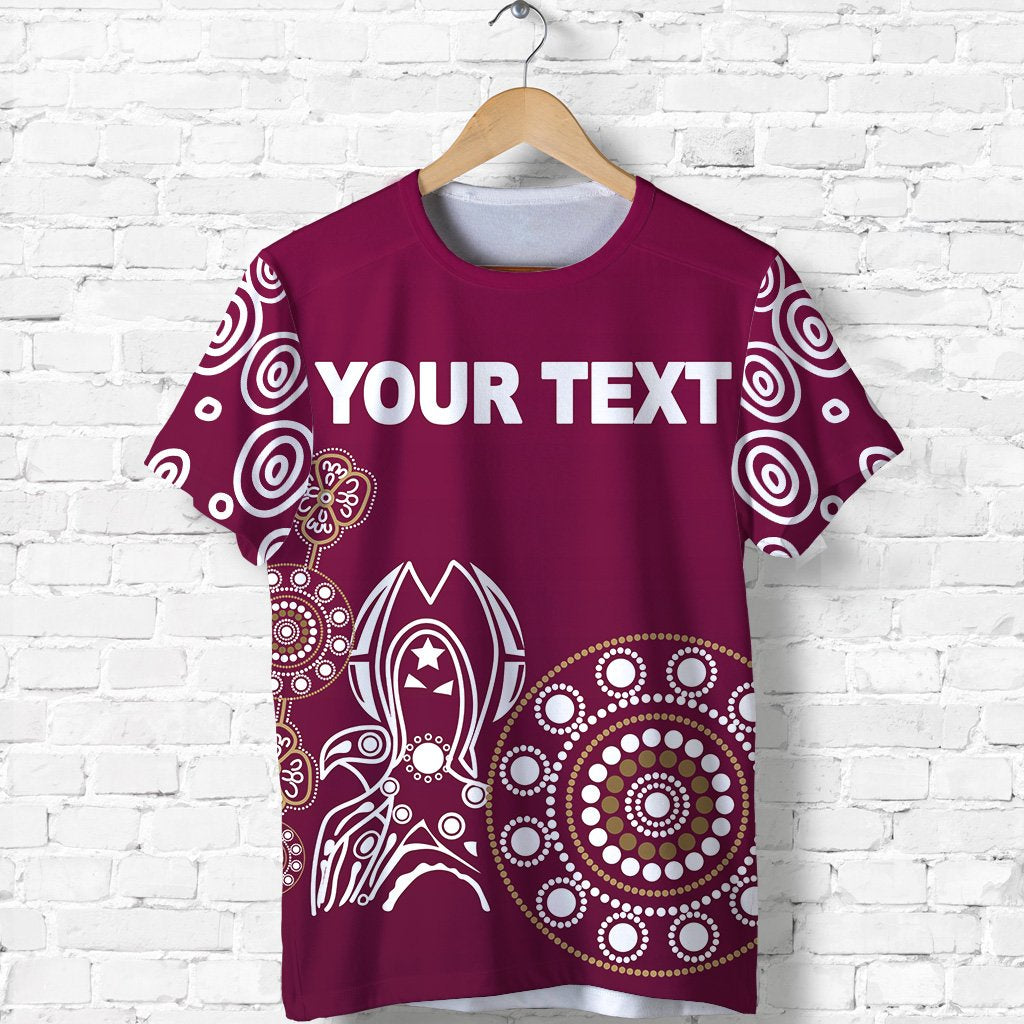 (Custom Personalised) Queensland T shirt Maroons Simple Indigenous - Vibe Hoodie Shop