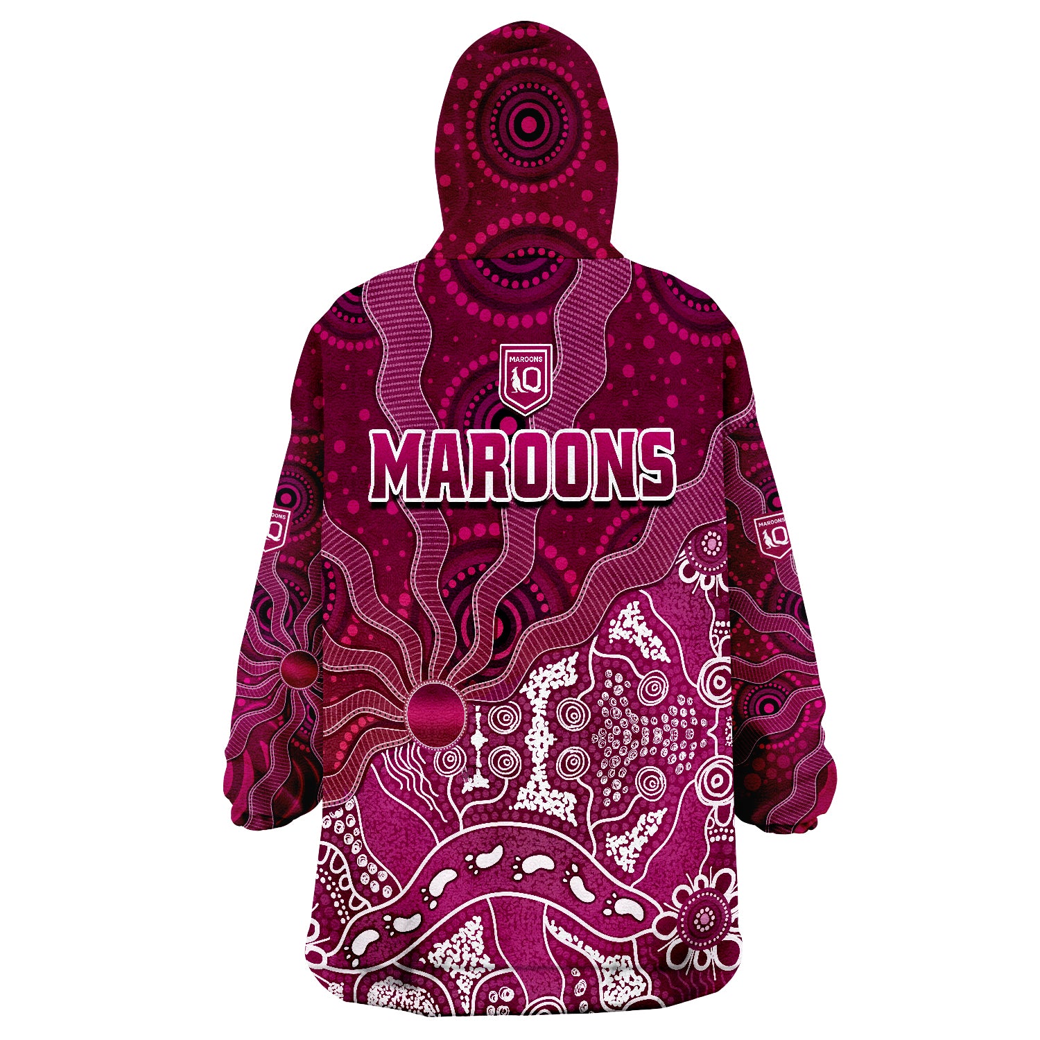 Maroons Rugby Fascinated Aboriginal Queenslanders Wearable Blanket Hoodie - Vibe Hoodie Shop