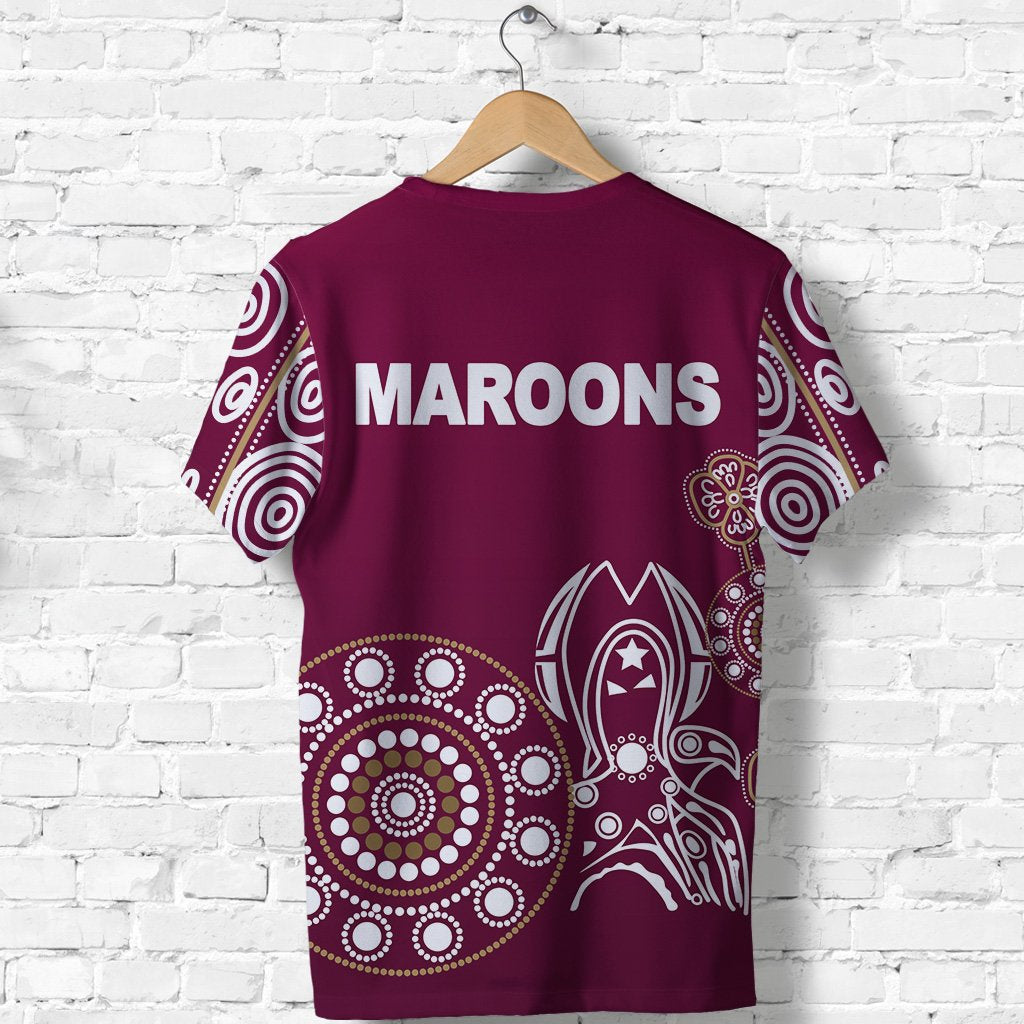 (Custom Personalised) Queensland T shirt Maroons Simple Indigenous - Vibe Hoodie Shop