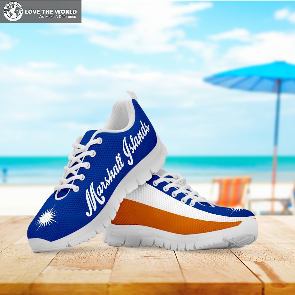 Marshall Islands Sneakers - Marshall Islands Flag Men's/Women's Black/White Shoes - Vibe Hoodie Shop