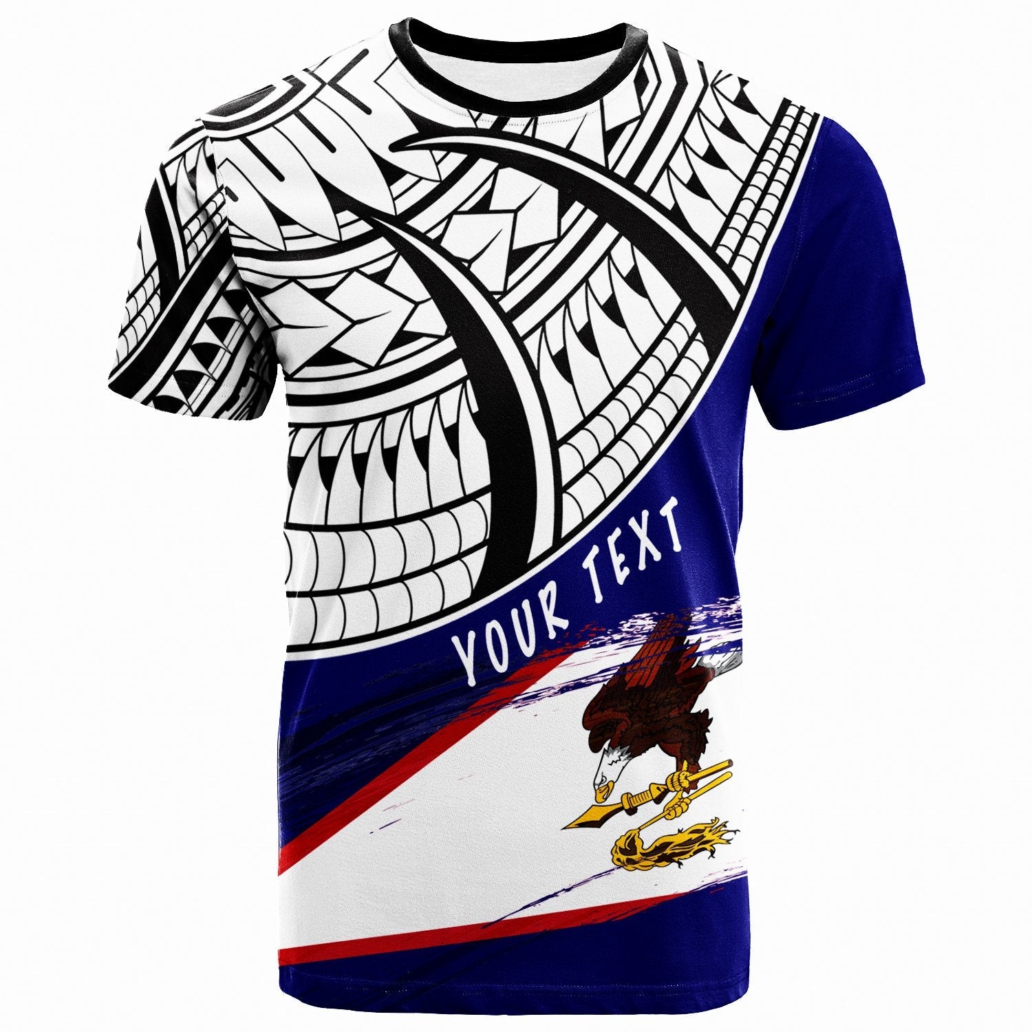 Vibe Hoodie American Samoa Custom Personalised T shirt - Claws Pattern With Flag - Vibe Hoodie Shop