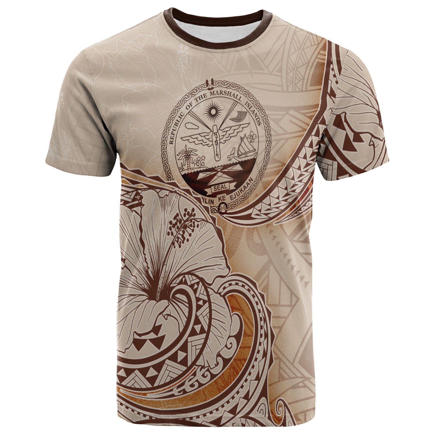 Marshall Islands T shirt - Hibiscus Flowers Vintage Style - Vibe Hoodie Shop