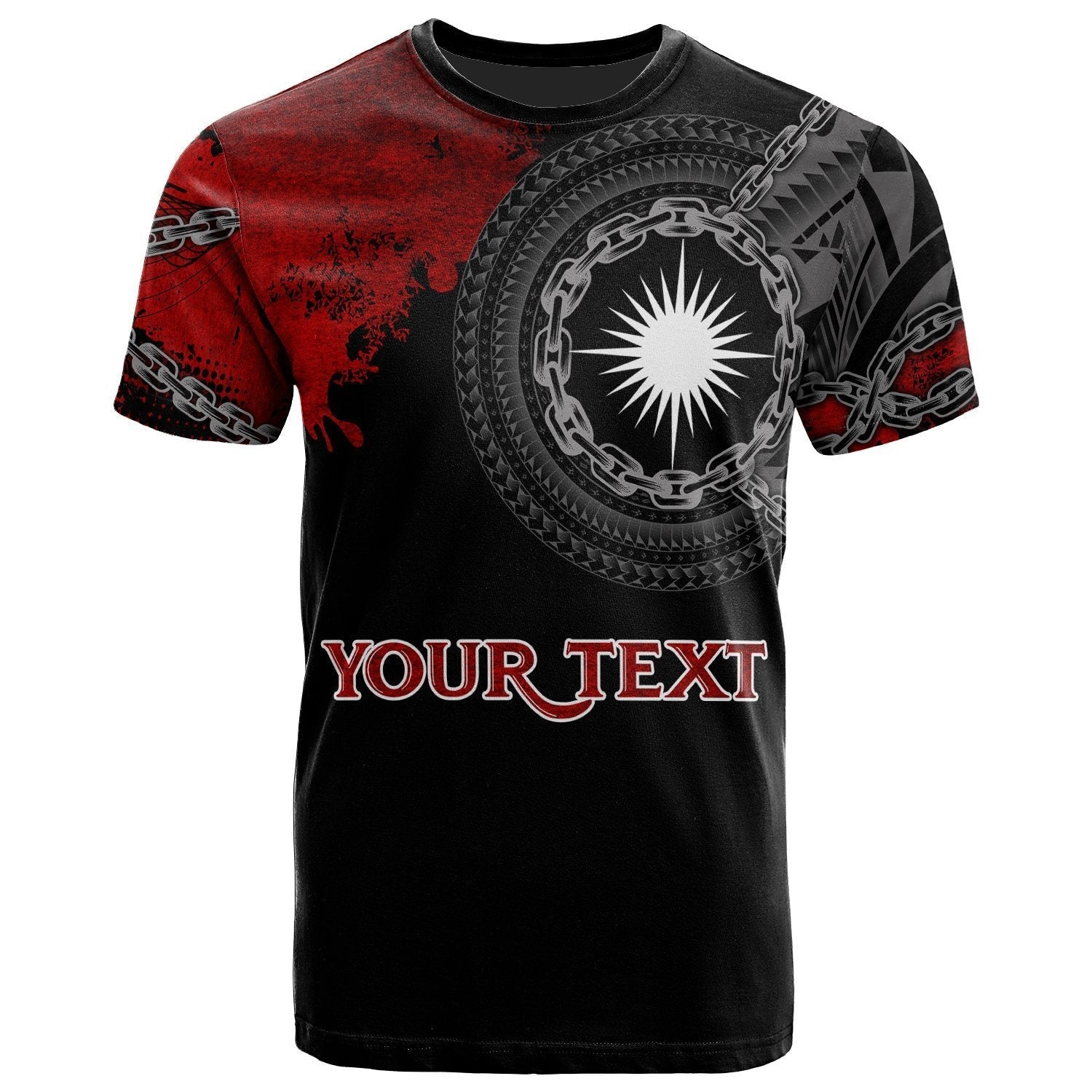 Marshall Islands Polynesian Personalised T shirt - Polynesian Chain Style - Vibe Hoodie Shop