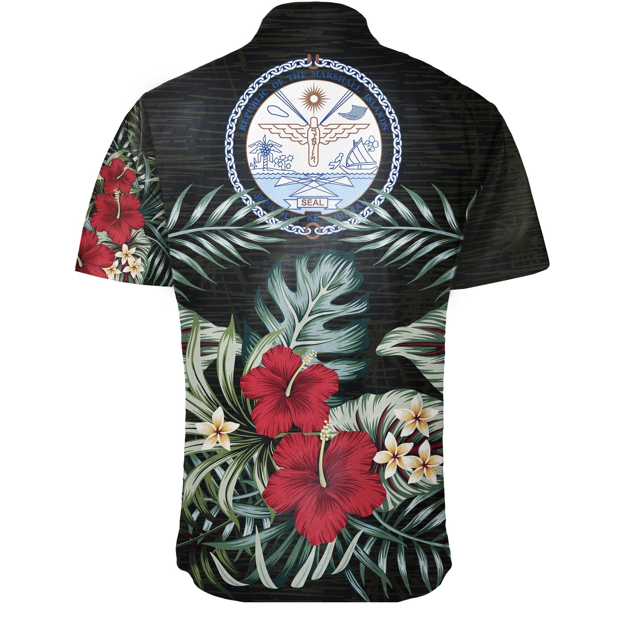 Marshall Islands Hibiscus Short Sleeve Shirt - Vibe Hoodie Shop