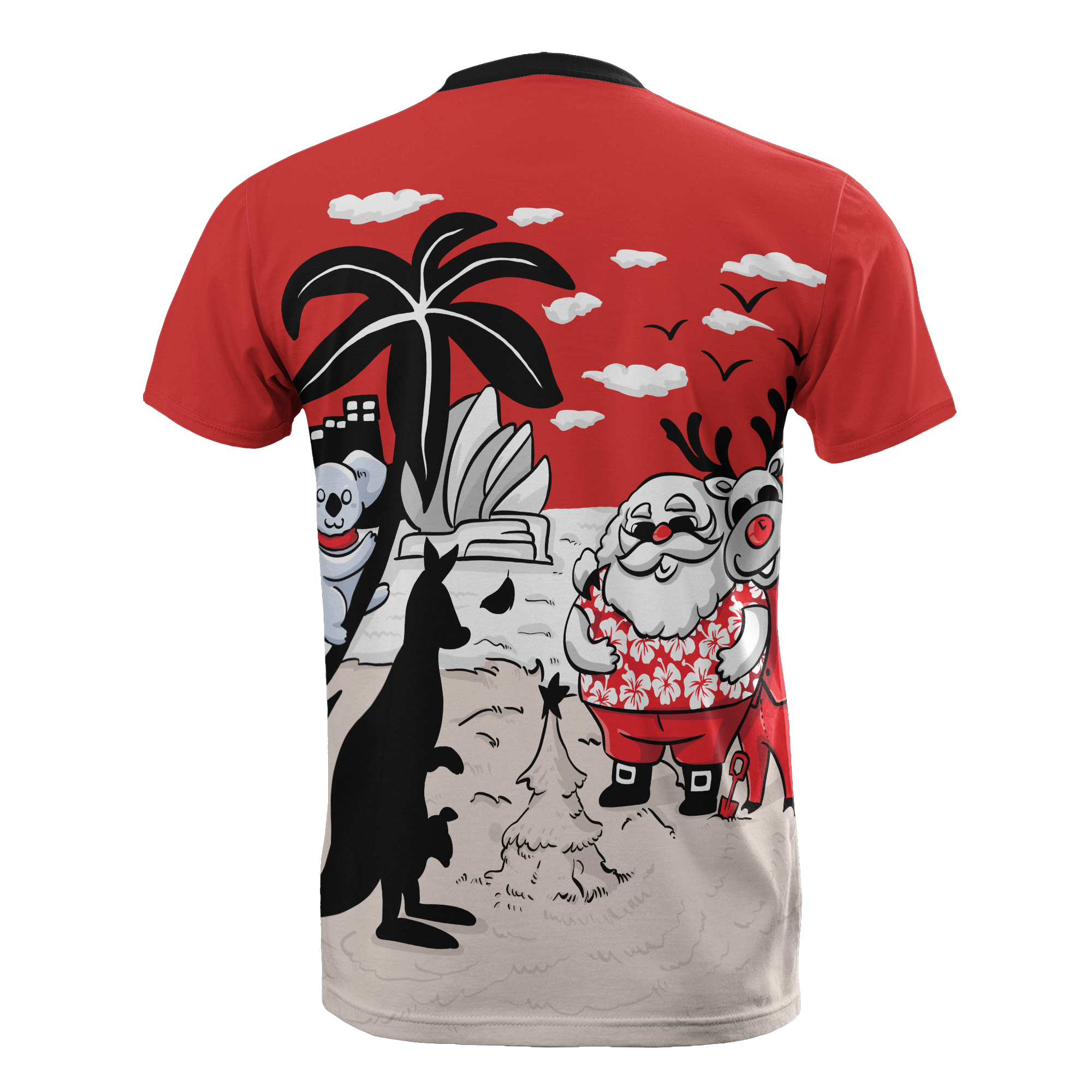 Australia Christmas T shirt - Santa Claus T shirt Kangaroo Ver02 - Vibe Hoodie Shop