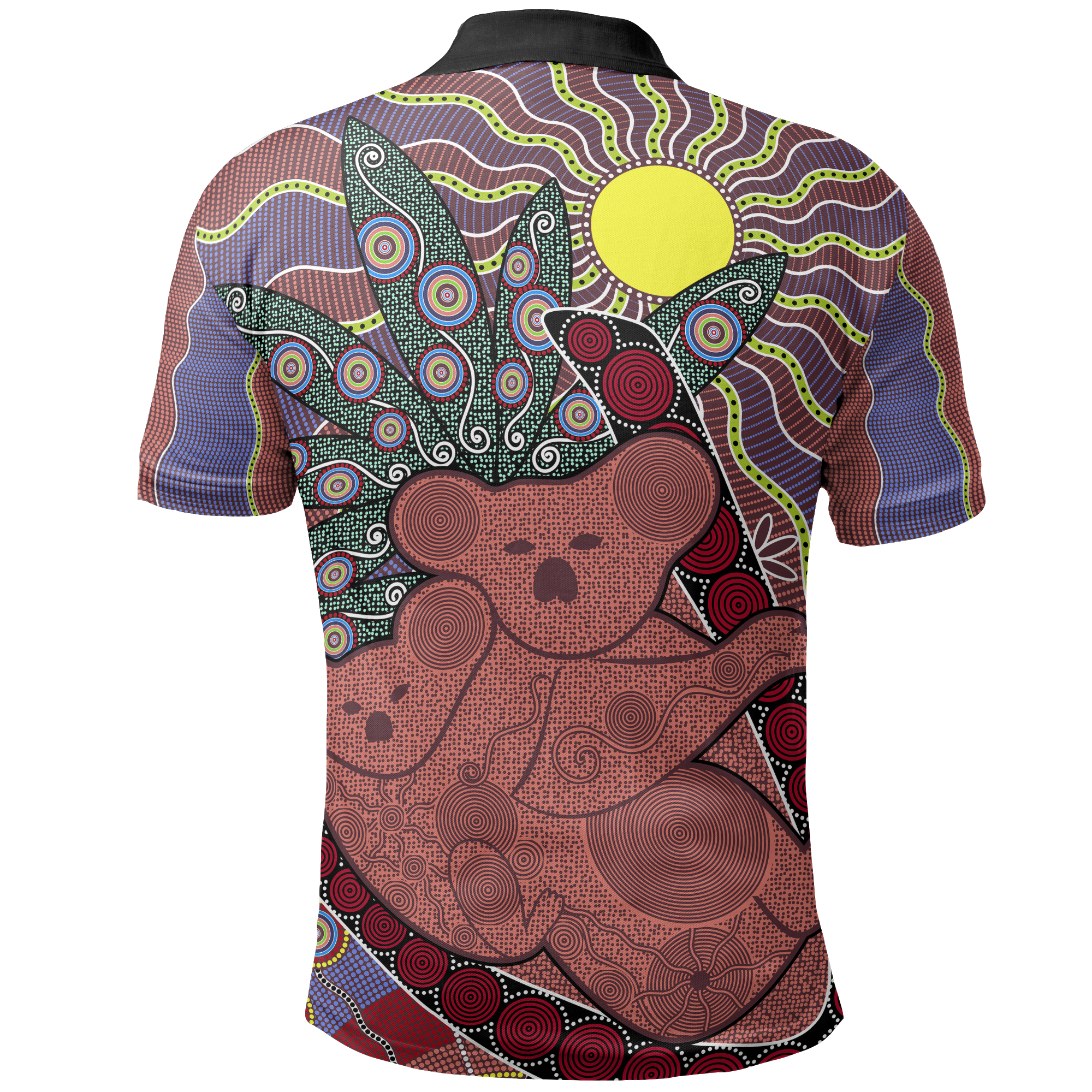 Polo Shirt - Koala Shirt Aboriginal Patterns - Unisex - Vibe Hoodie Shop