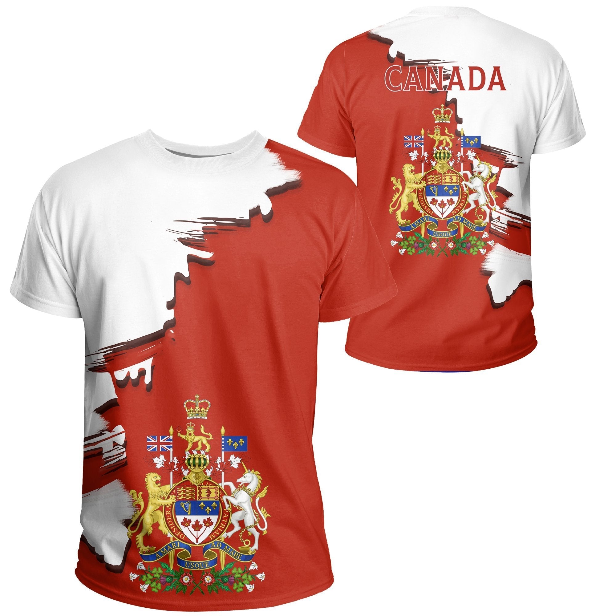 Canada Coat Of Arms Unique T shirt - Scratch Style - Vibe Hoodie Shop