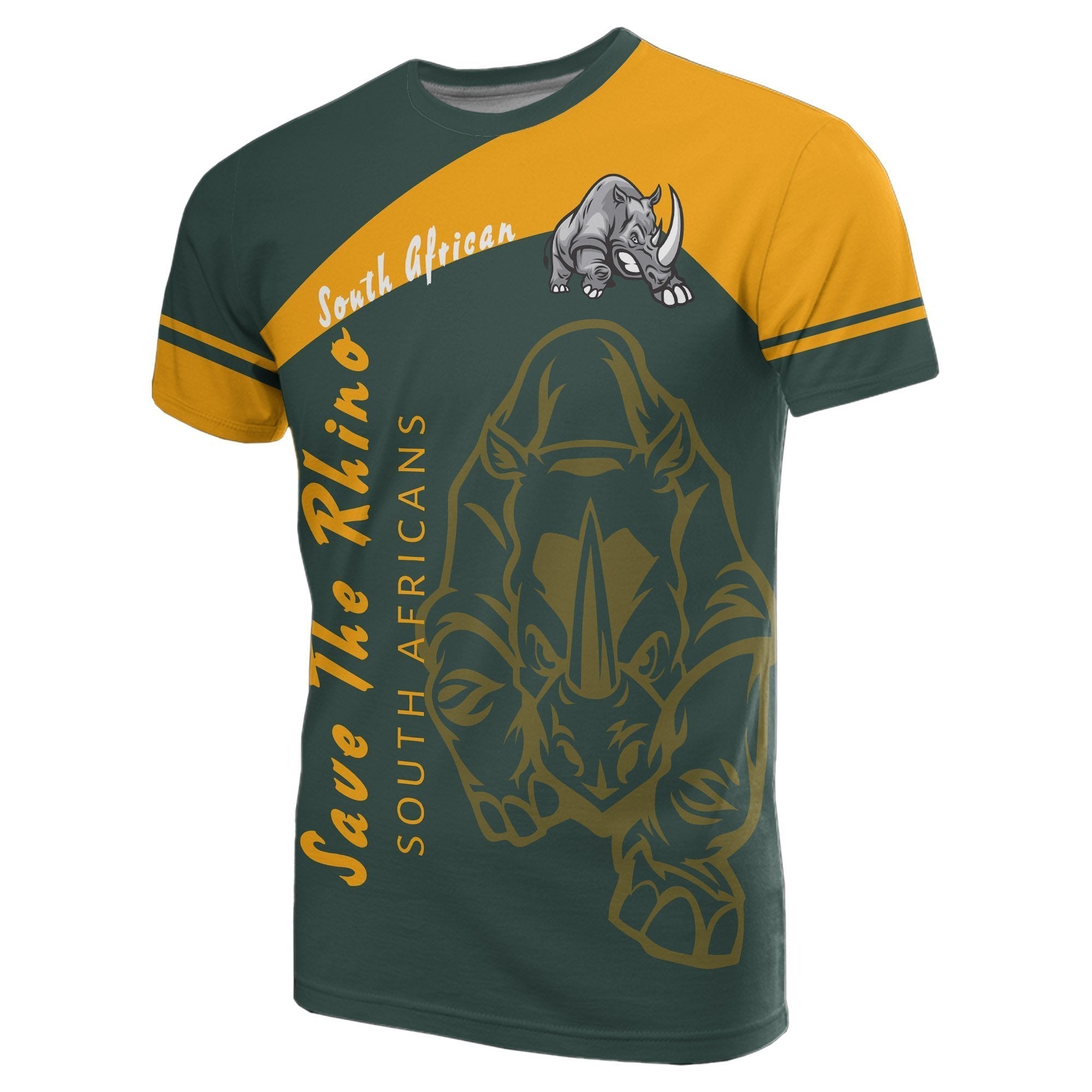 South Africa Rhino T shirt - Vera Style - Vibe Hoodie Shop