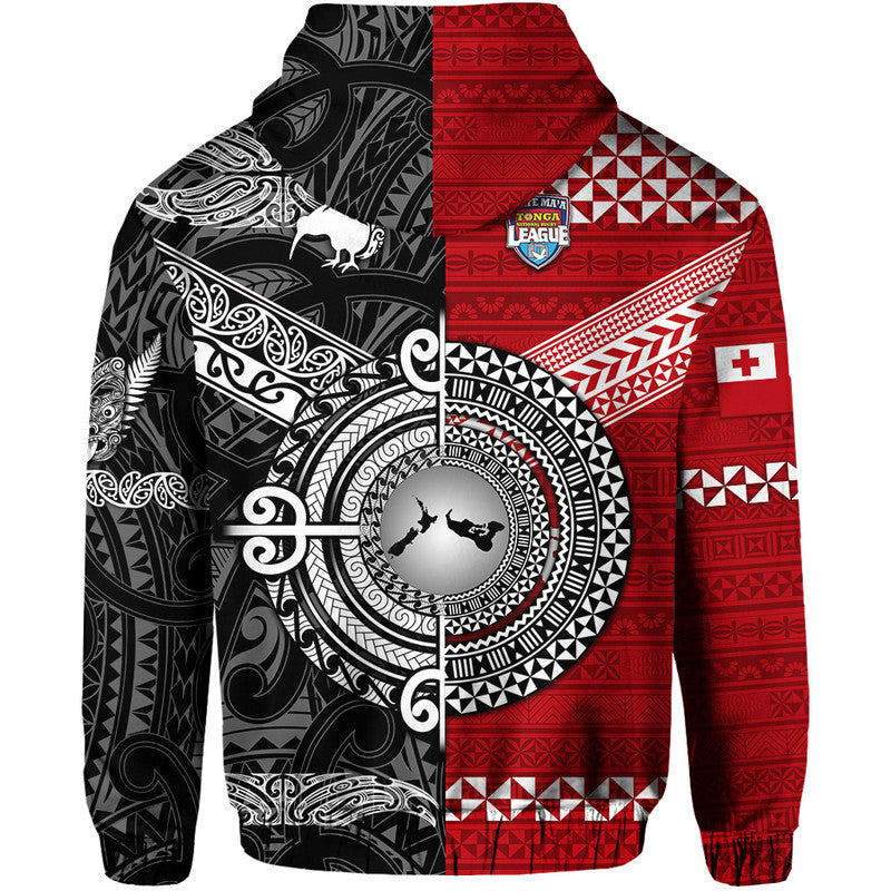 Mate Ma'a Tonga Ngatu And New Zealand Maori All Black Aboriginal Zip Up And Pullover Hoodie Rugby Together LT8 - Vibe Hoodie Shop
