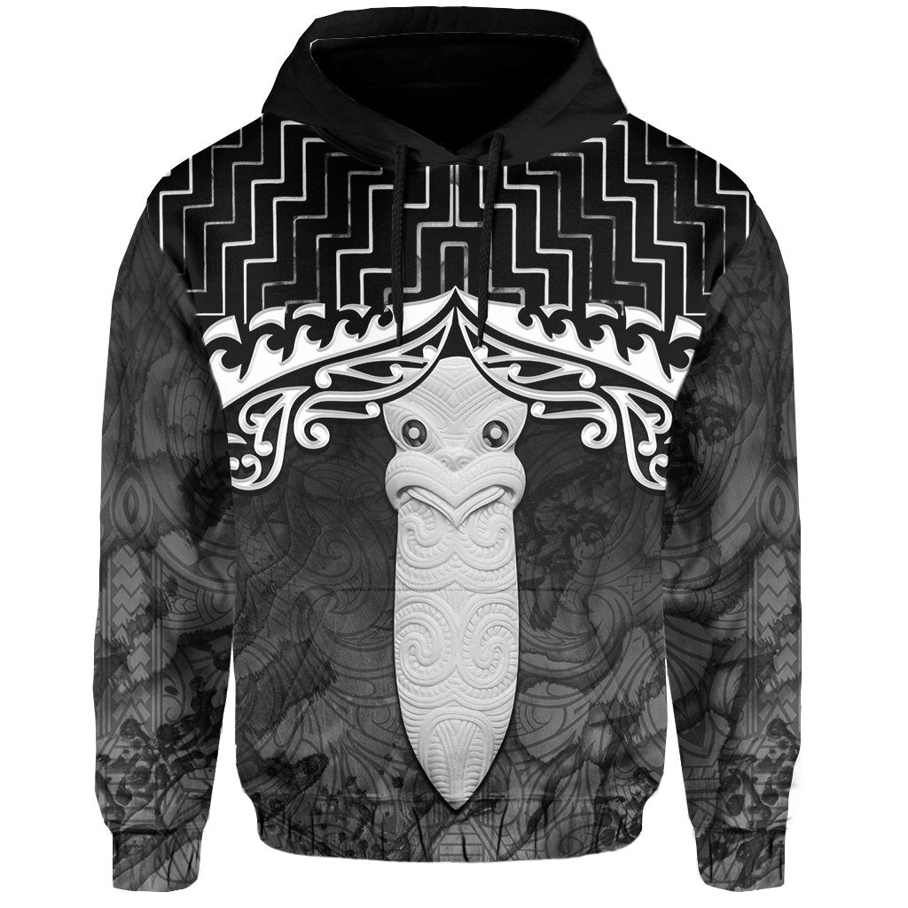 New Zealand Hoodie, Poutama Maori Taiaha Mauri Pullover Hoodie Black - Vibe Hoodie Shop